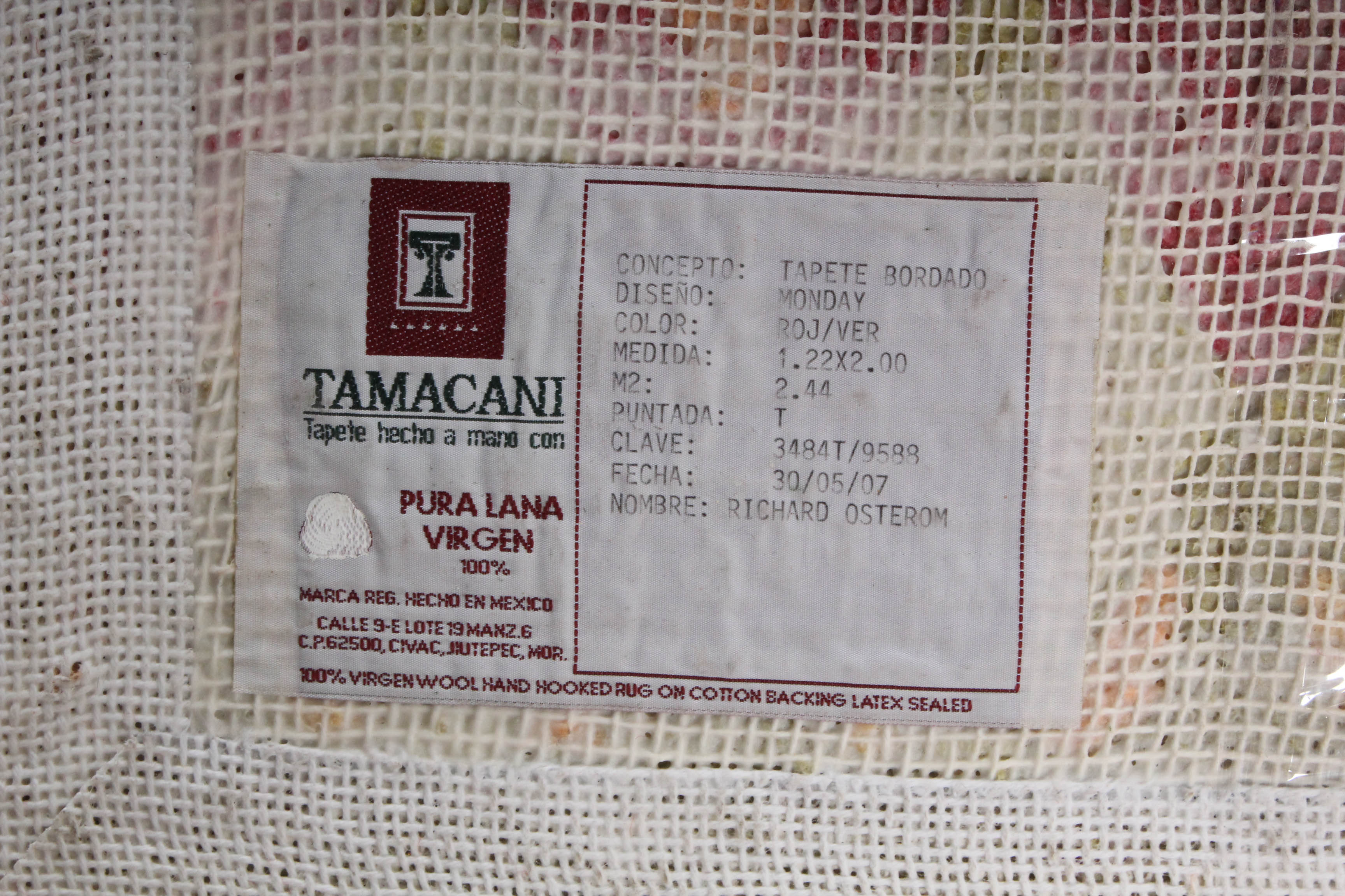 Mexican Tamacani Hooked Area Rug