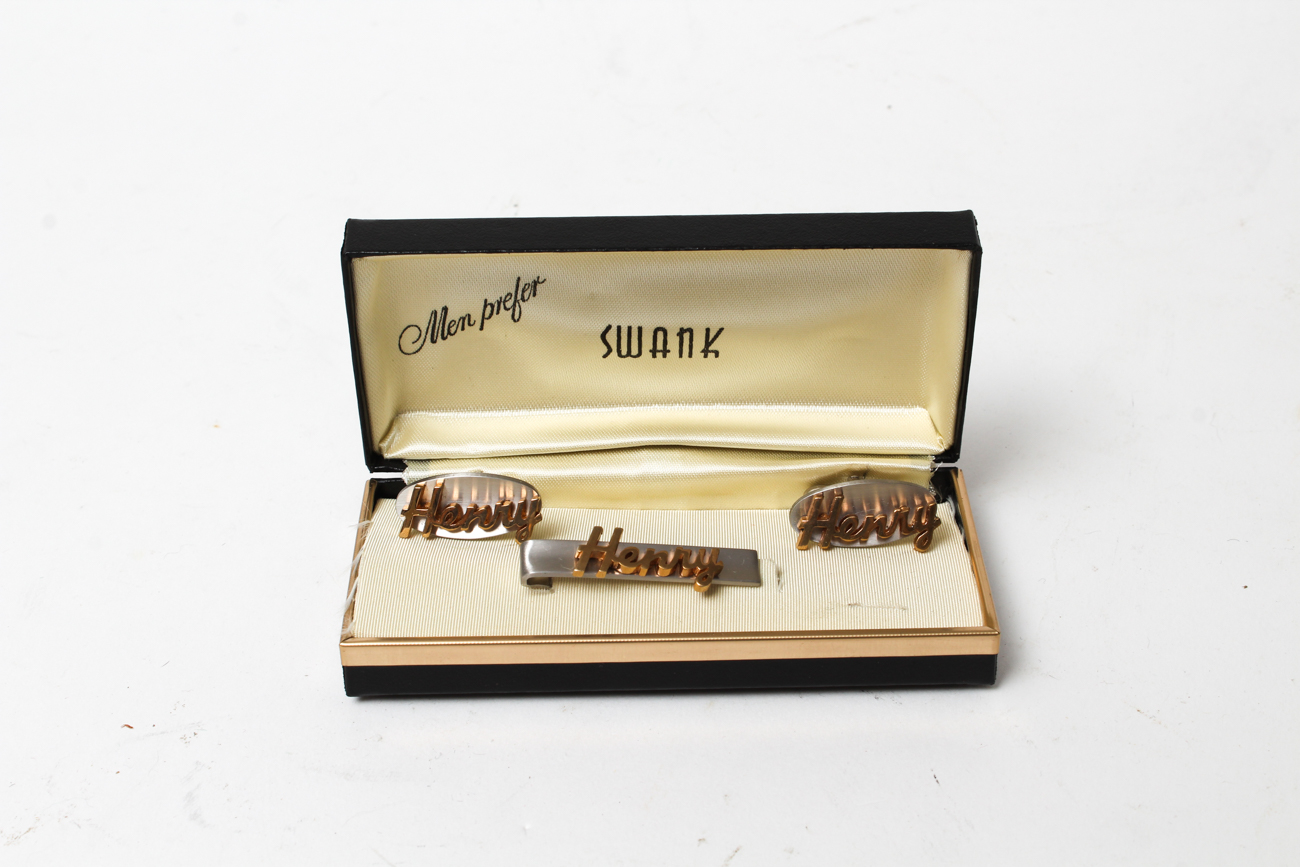 Men's Accessories Including Swank Cufflinks and Timex Electric Watch