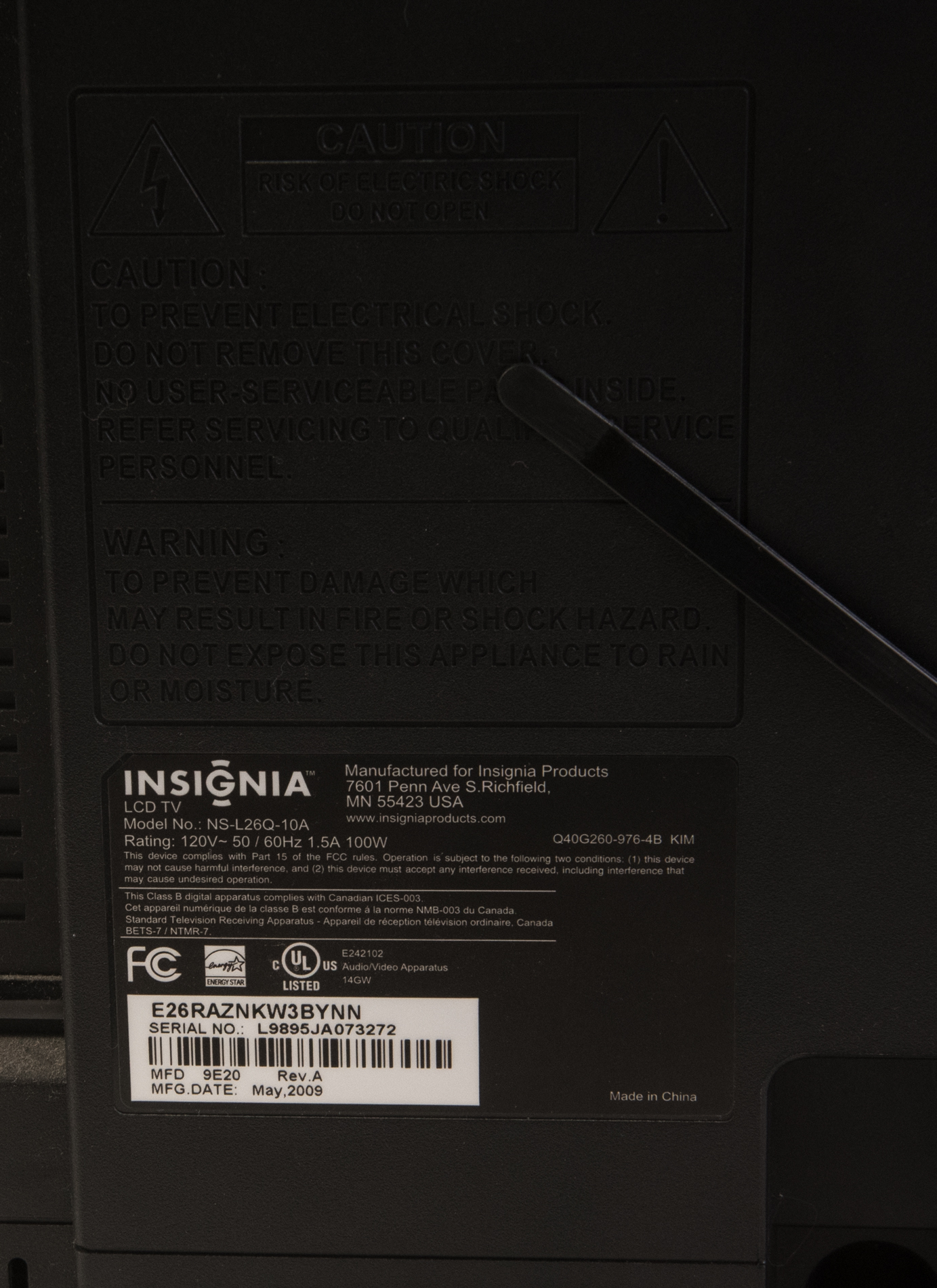 Insignia 25" Flat Screen TV