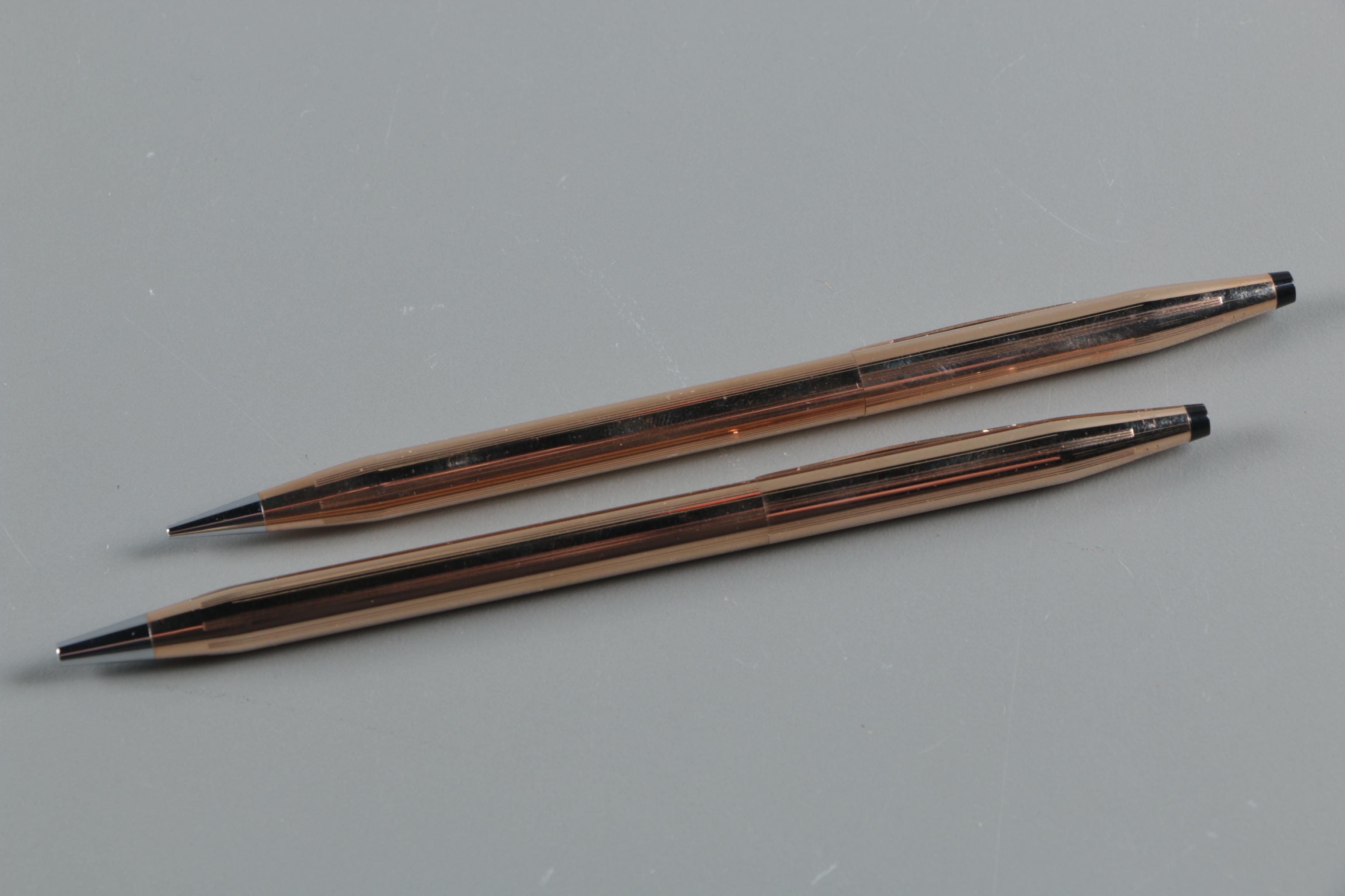 Cross Gold-Filled Pen and Pencil Set with Swarovski Crystal Miniatures