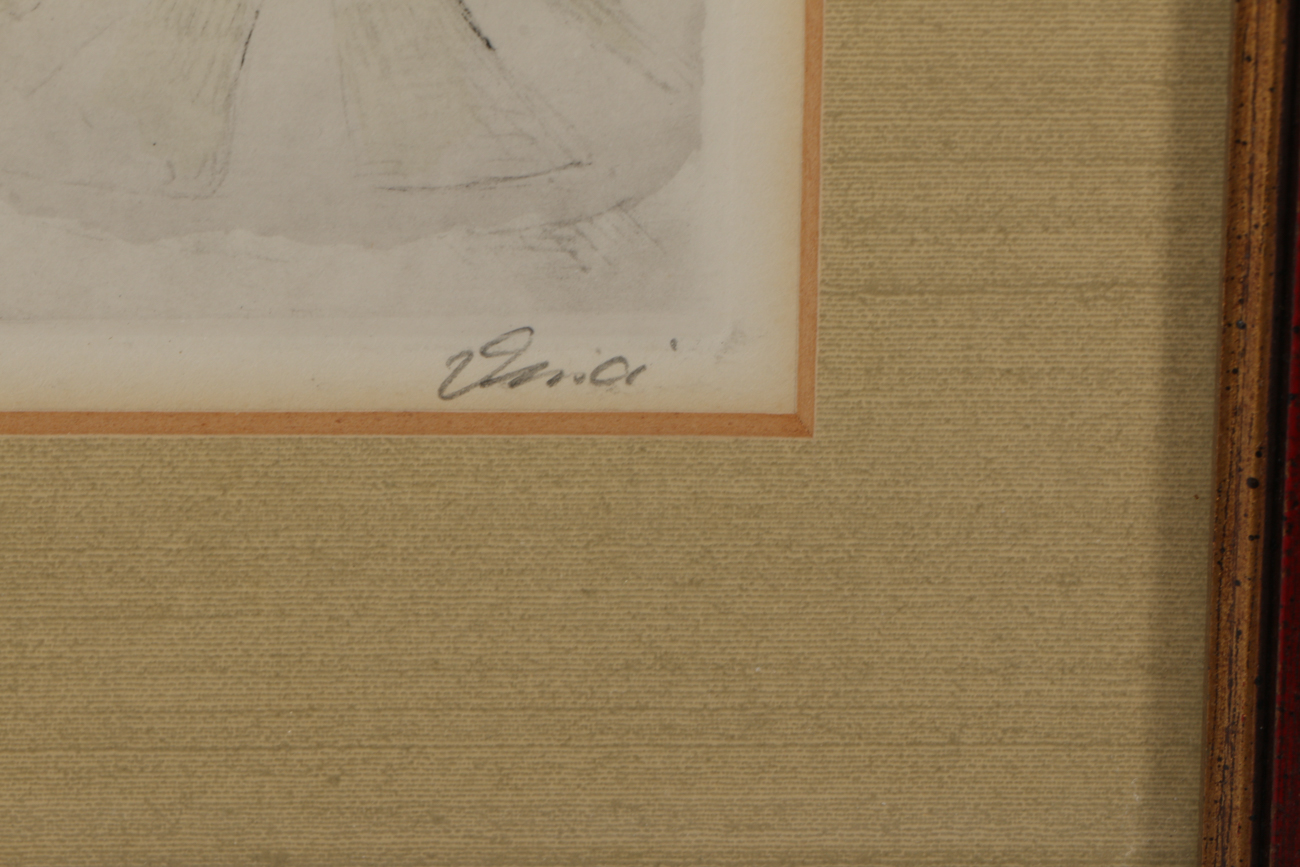 Venici Signed Hand-Tinted Etching on Paper "Roma"