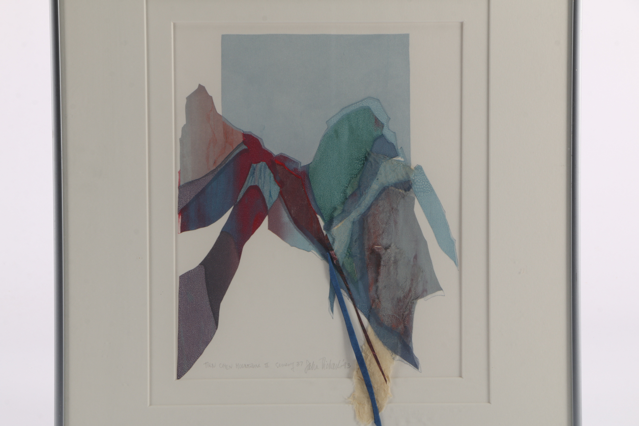 Sara Richards 1993 Mixed Media Monoprint "Tien Chen Mountains II, Series 237"