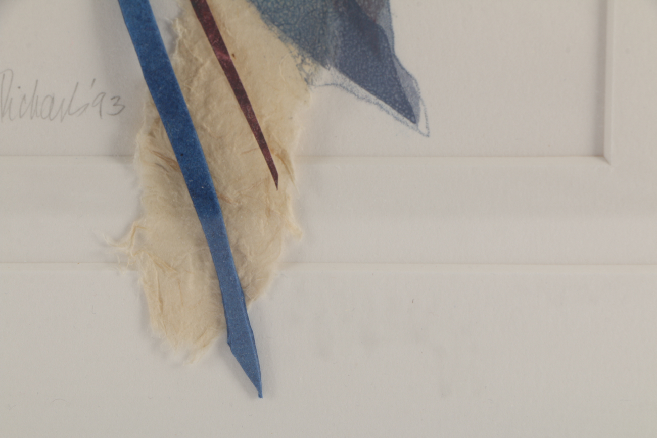 Sara Richards 1993 Mixed Media Monoprint "Tien Chen Mountains II, Series 237"