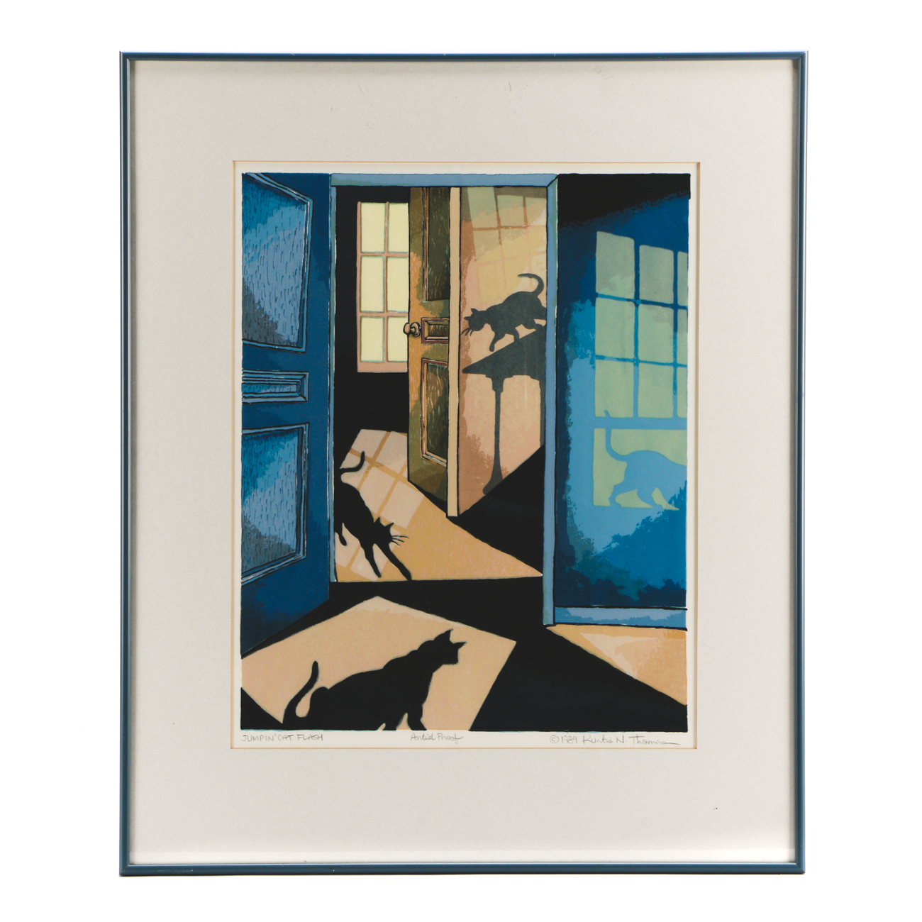 Kurtis N. Thomas Artist Proof Serigraph "Jumpin' Cat Flash"