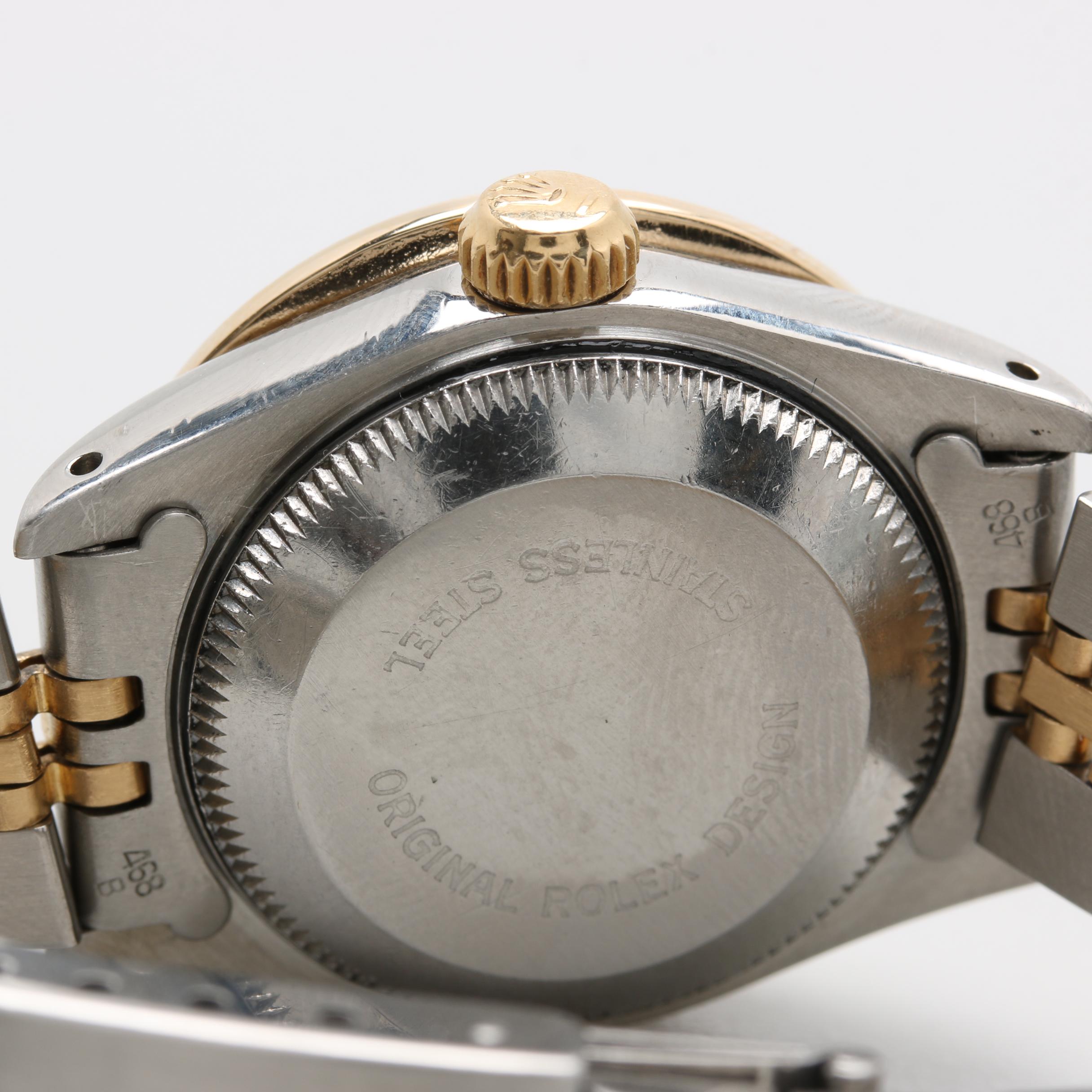 Circa 1987 Rolex Stainless Steel and 18K Yellow Gold Diamond Watch