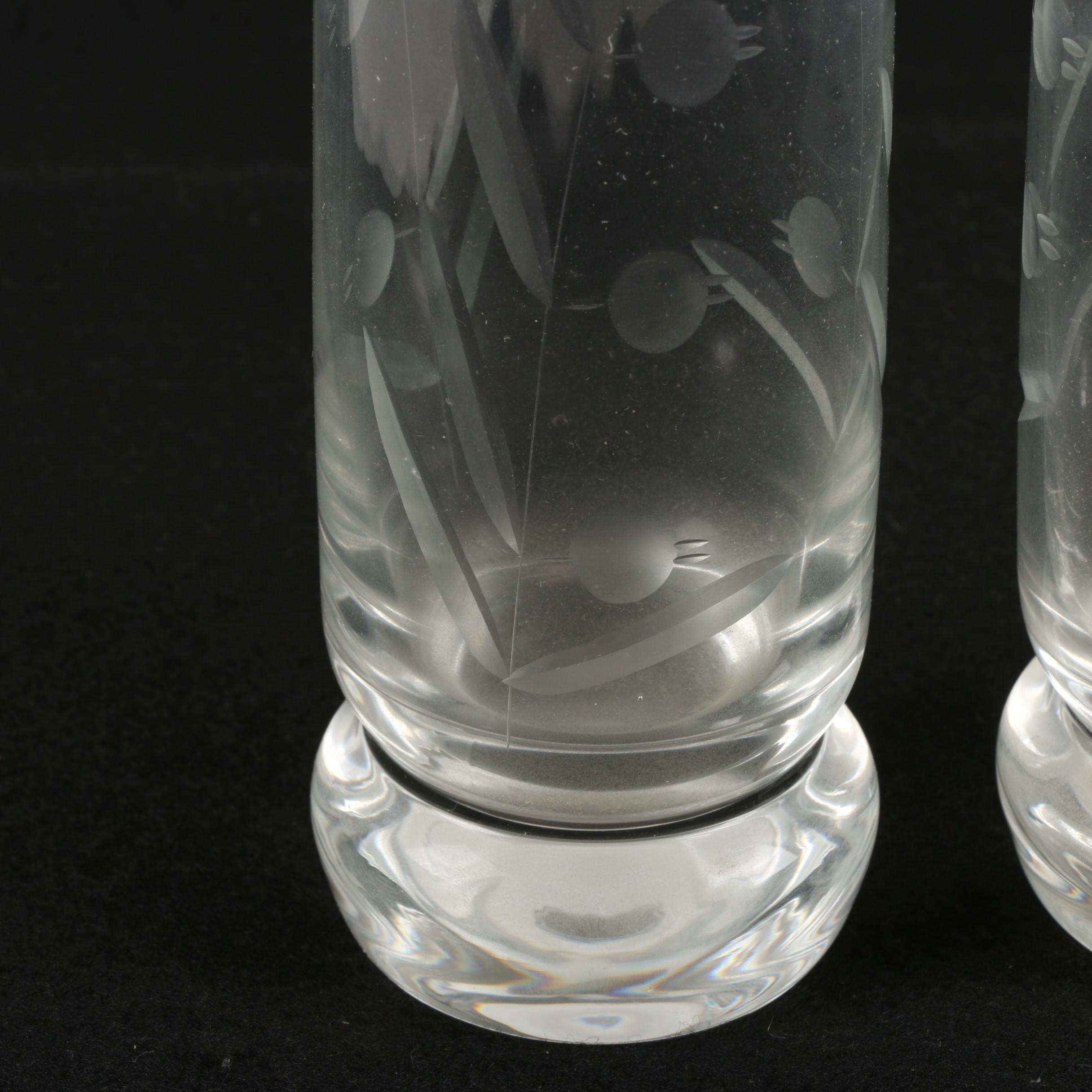 Vintage Romanian Cut Glass Vases