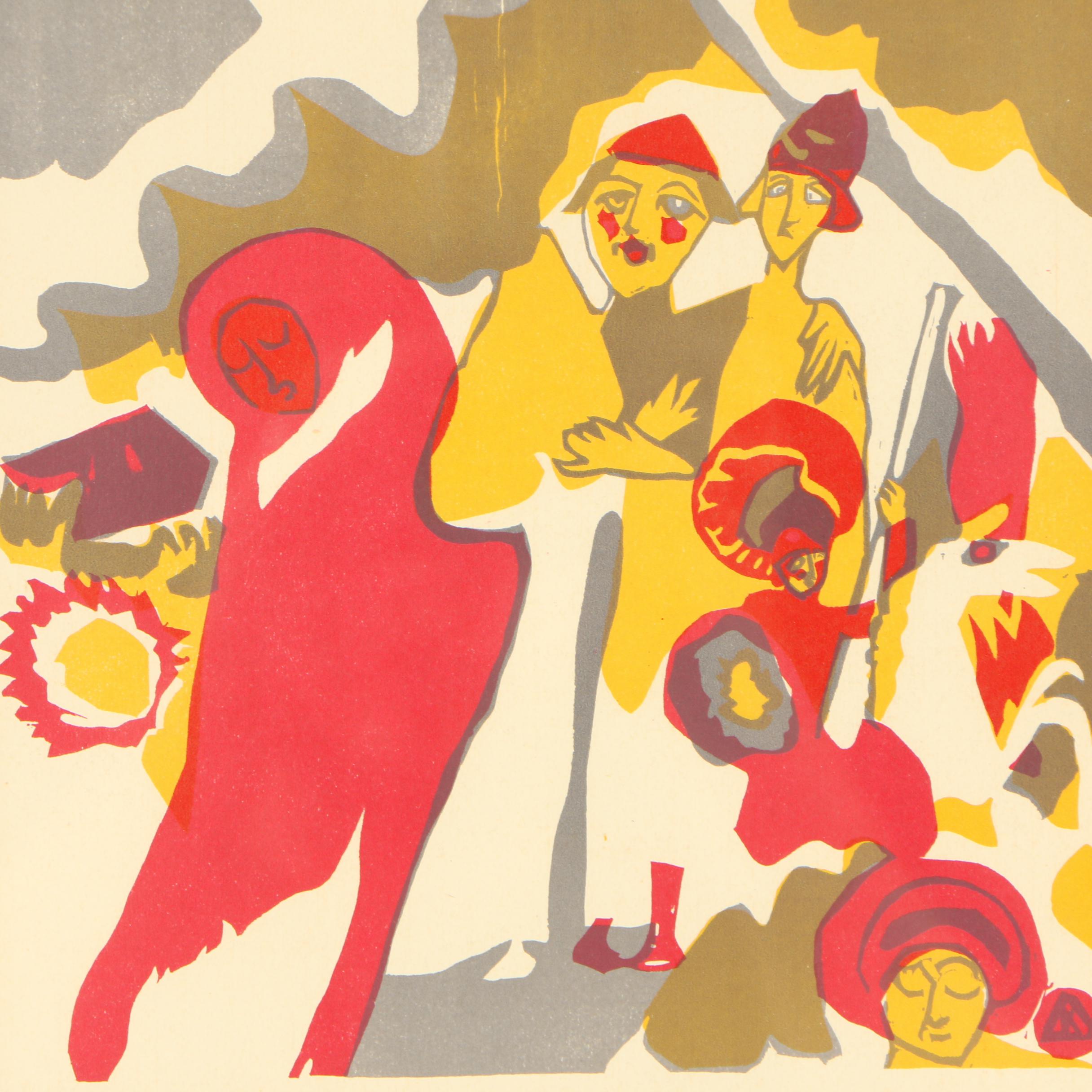 Vasily Kandinsky Woodblock "All Saints' Day"