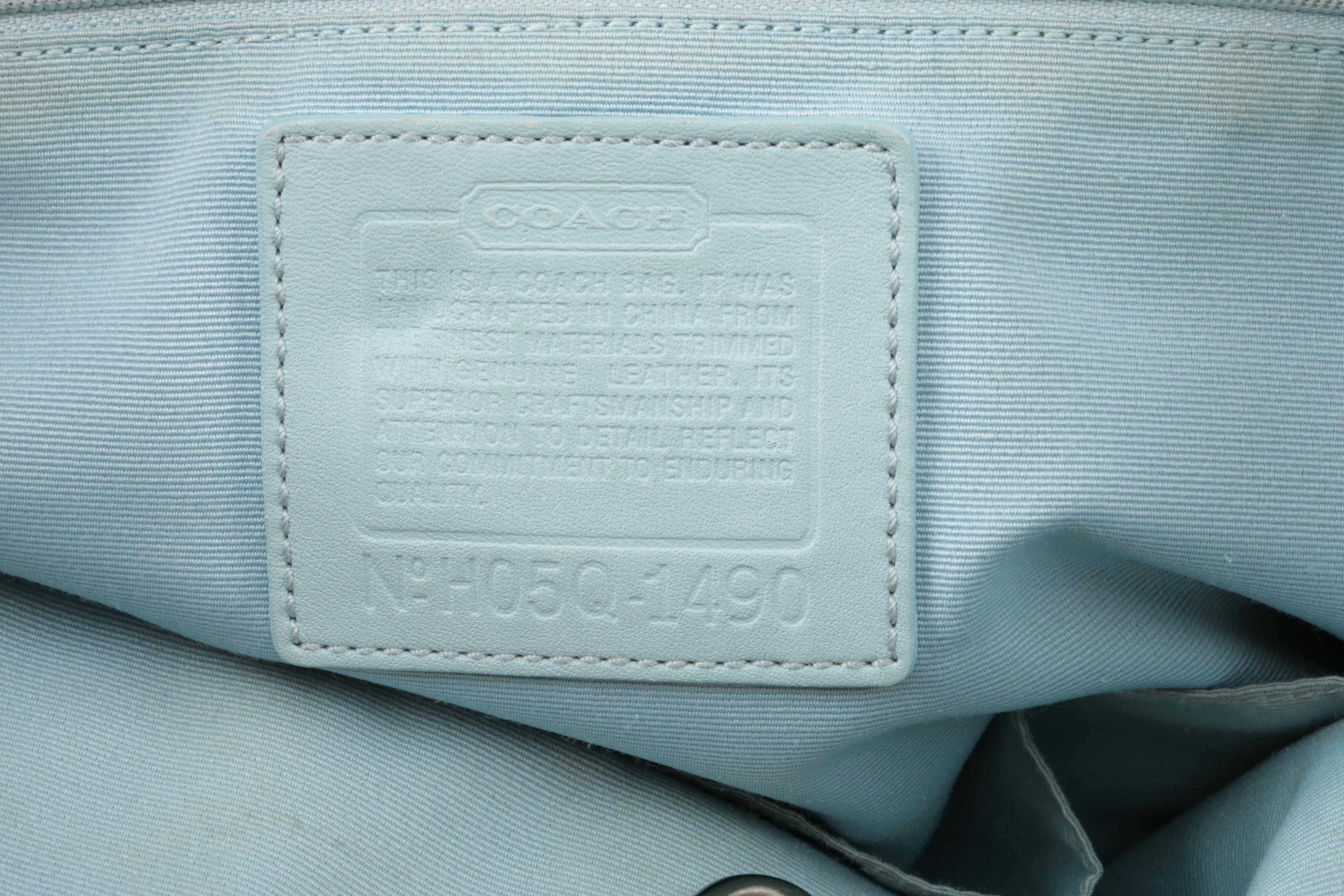 Coach Signature Canvas Satchel with Fish and Coral Applique