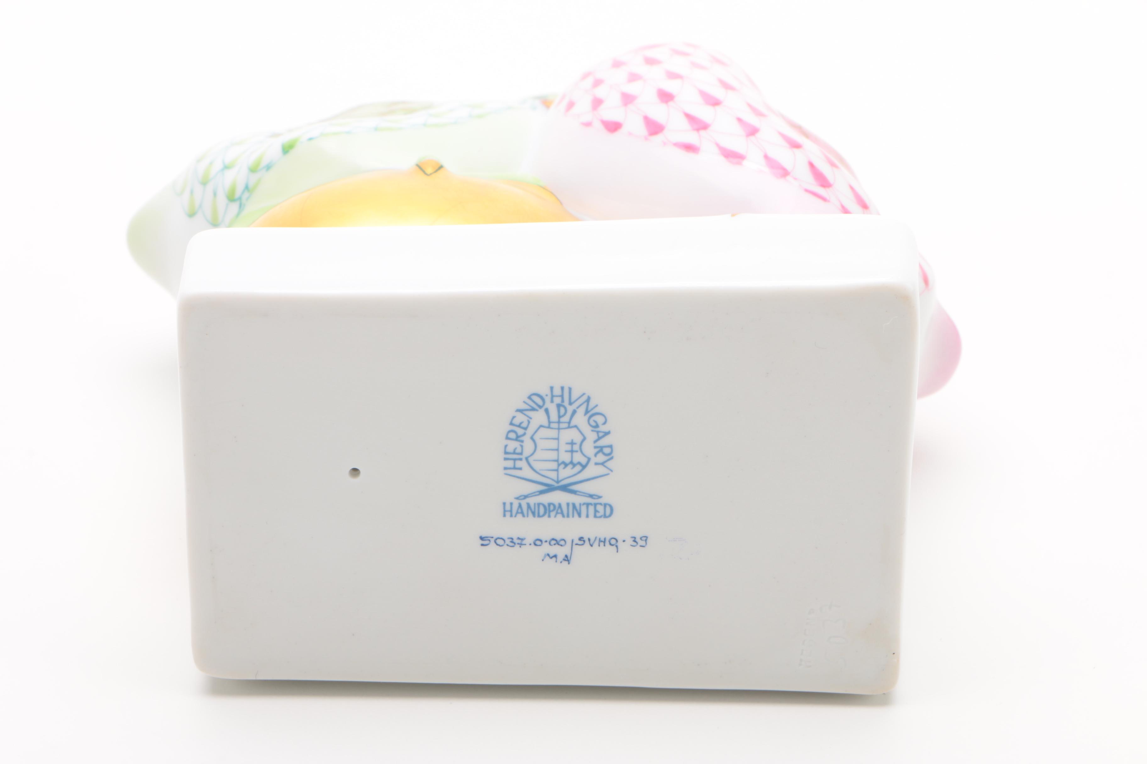 Herend "Pair of Chicks on Golden Egg" Porcelain Figurine