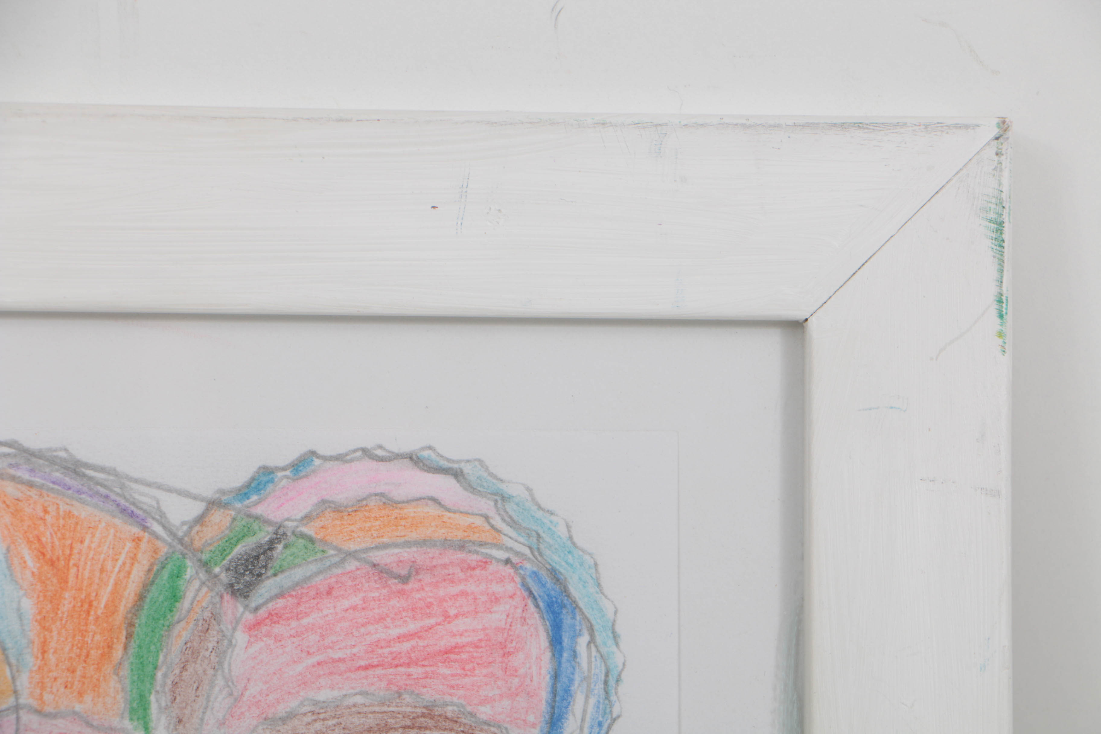 Linda Kunick Colored Pencil Drawing "Mess-up Picture with a Little Butterfly..."