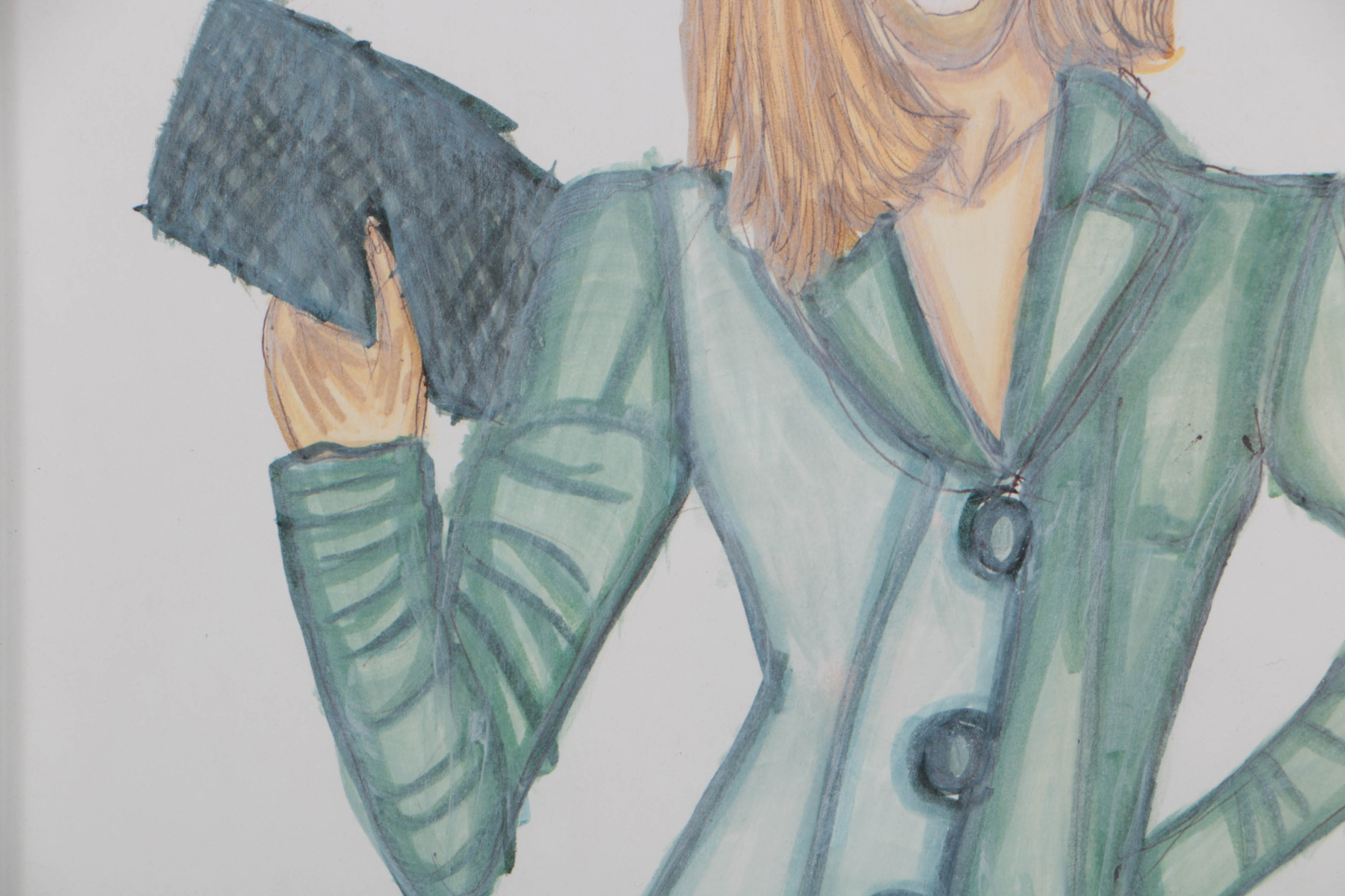 Nikki Martin 2016 Mixed Media Drawing on Mat Board "Lady Boss"