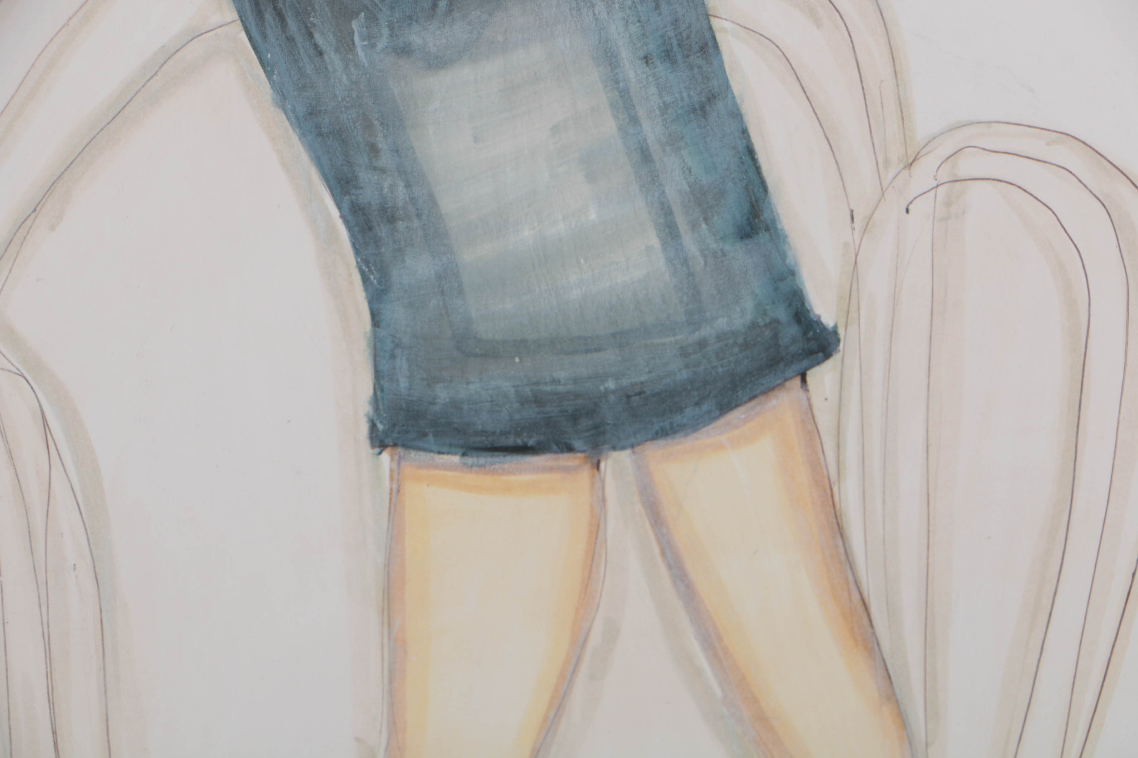 Nikki Martin 2016 Mixed Media Drawing on Mat Board "Lady Boss"