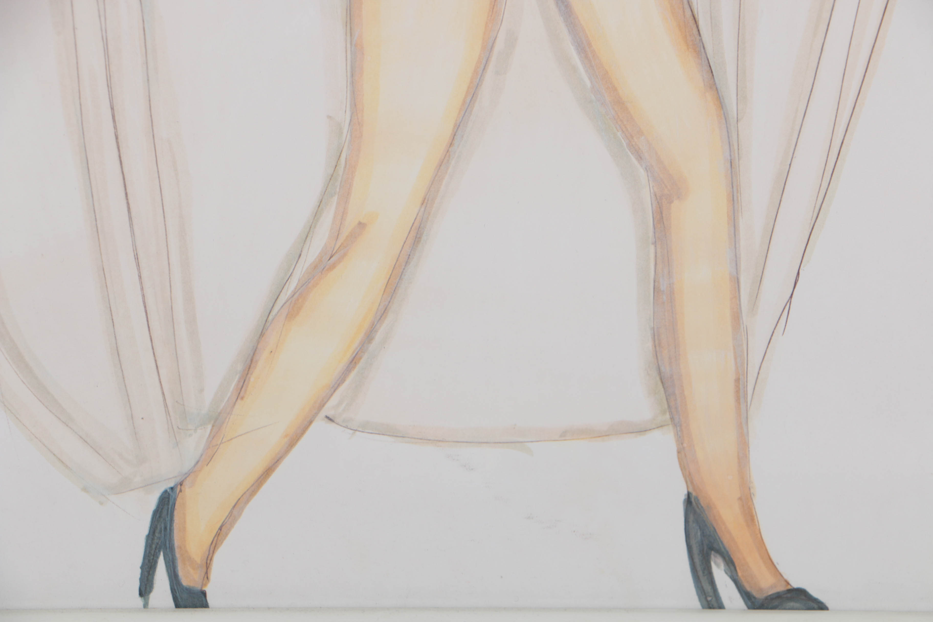 Nikki Martin 2016 Mixed Media Drawing on Mat Board "Lady Boss"