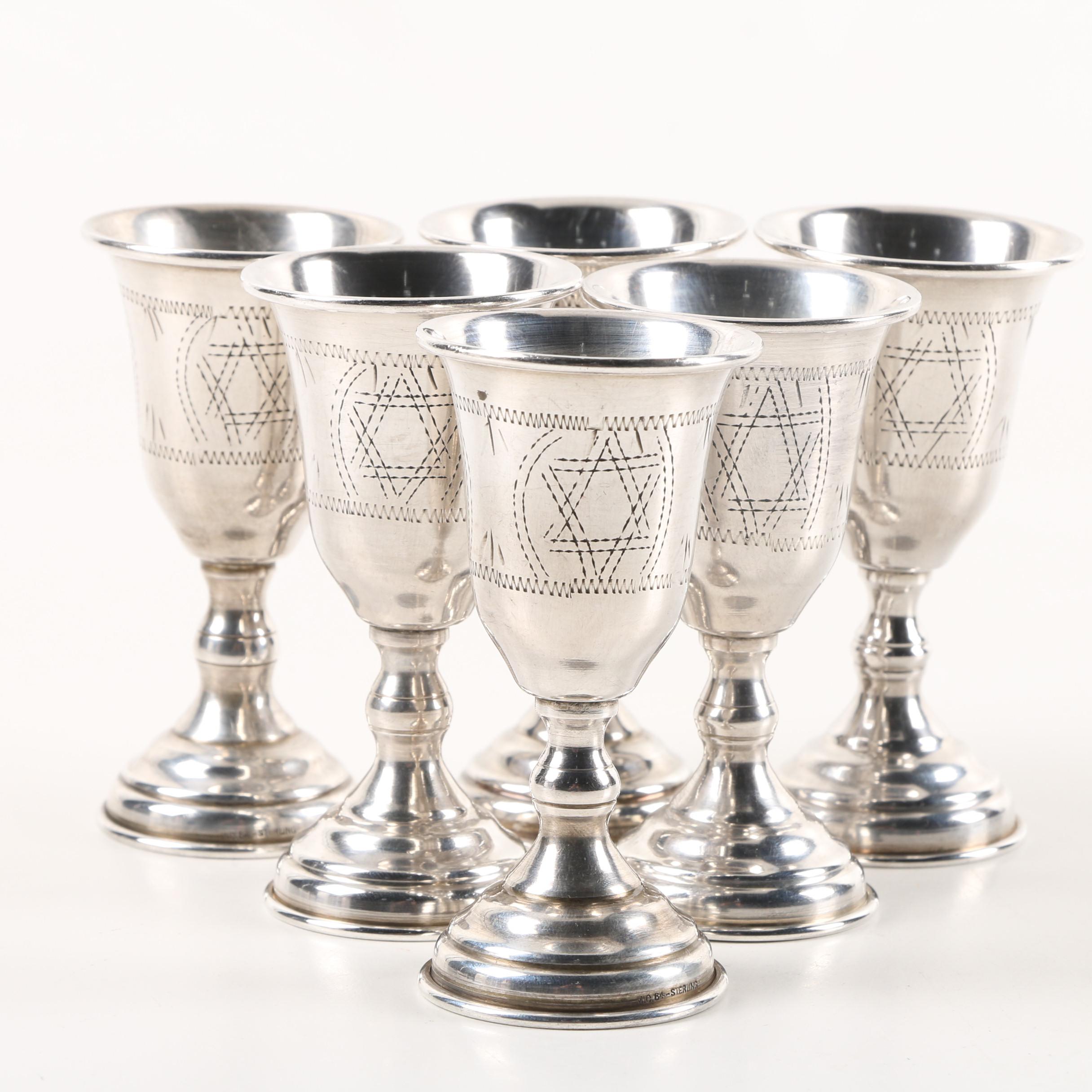 Vintage Sterling Silver Kiddush Cup Set