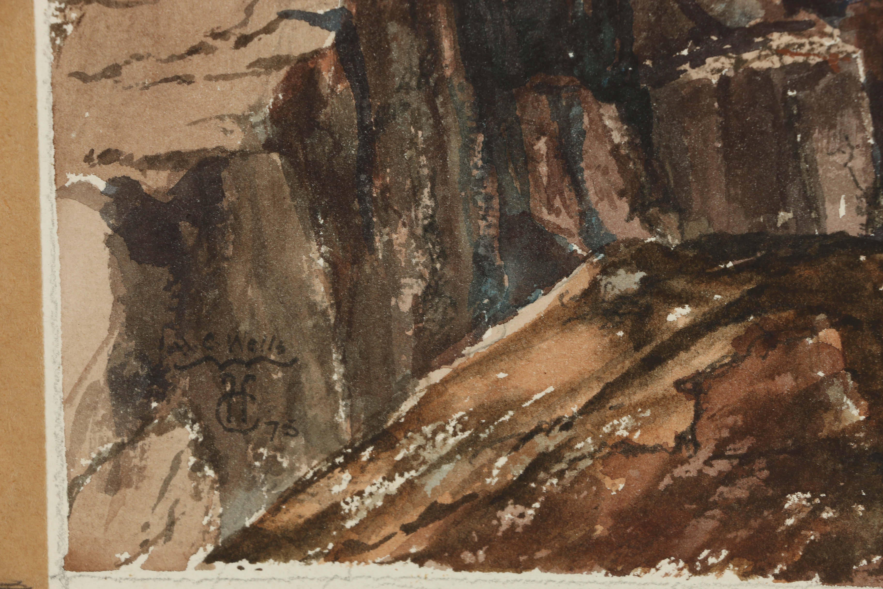 H. C. Wells Watercolor Painting "Desert Big Horn Sheep"