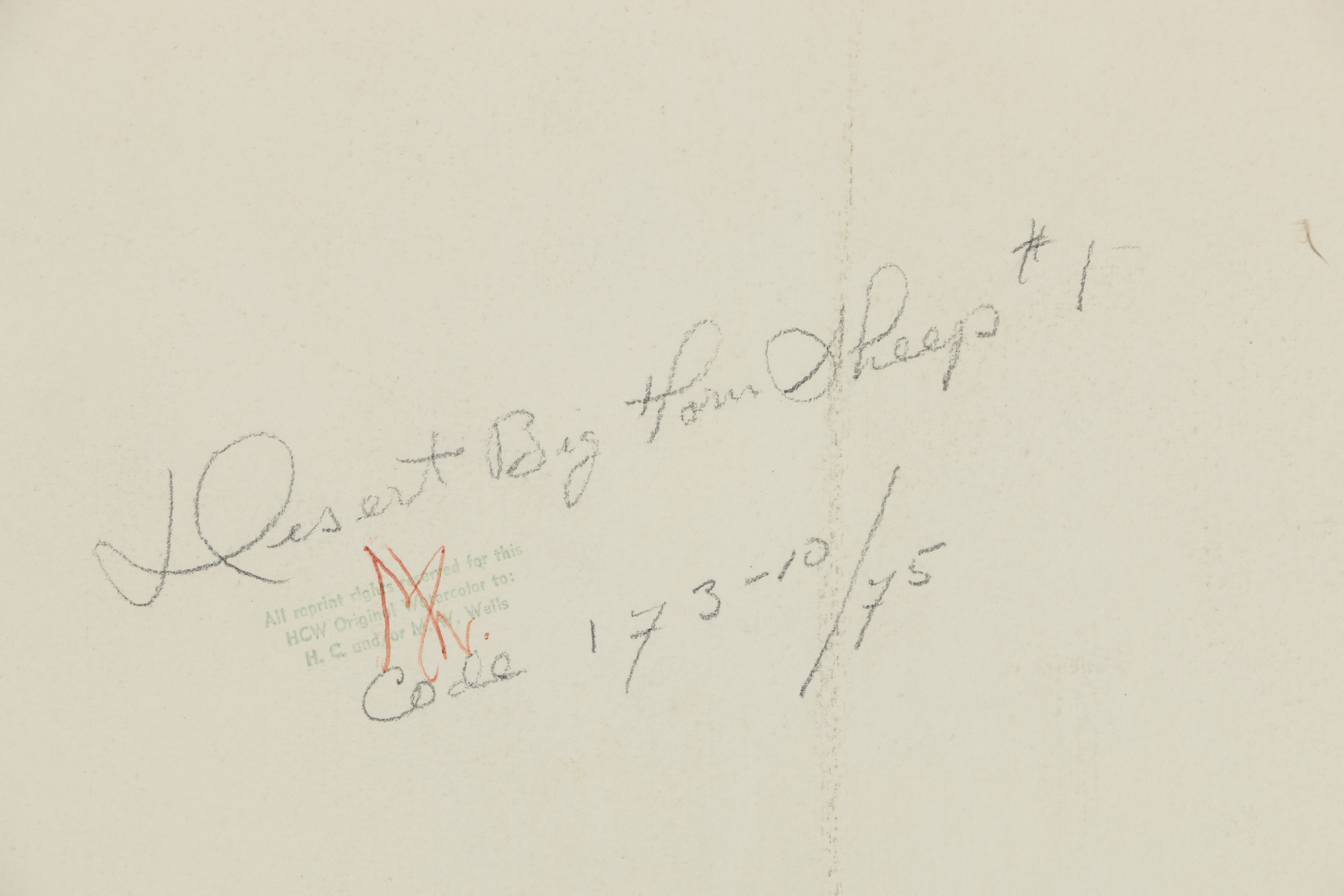 H. C. Wells Watercolor Painting "Desert Big Horn Sheep"