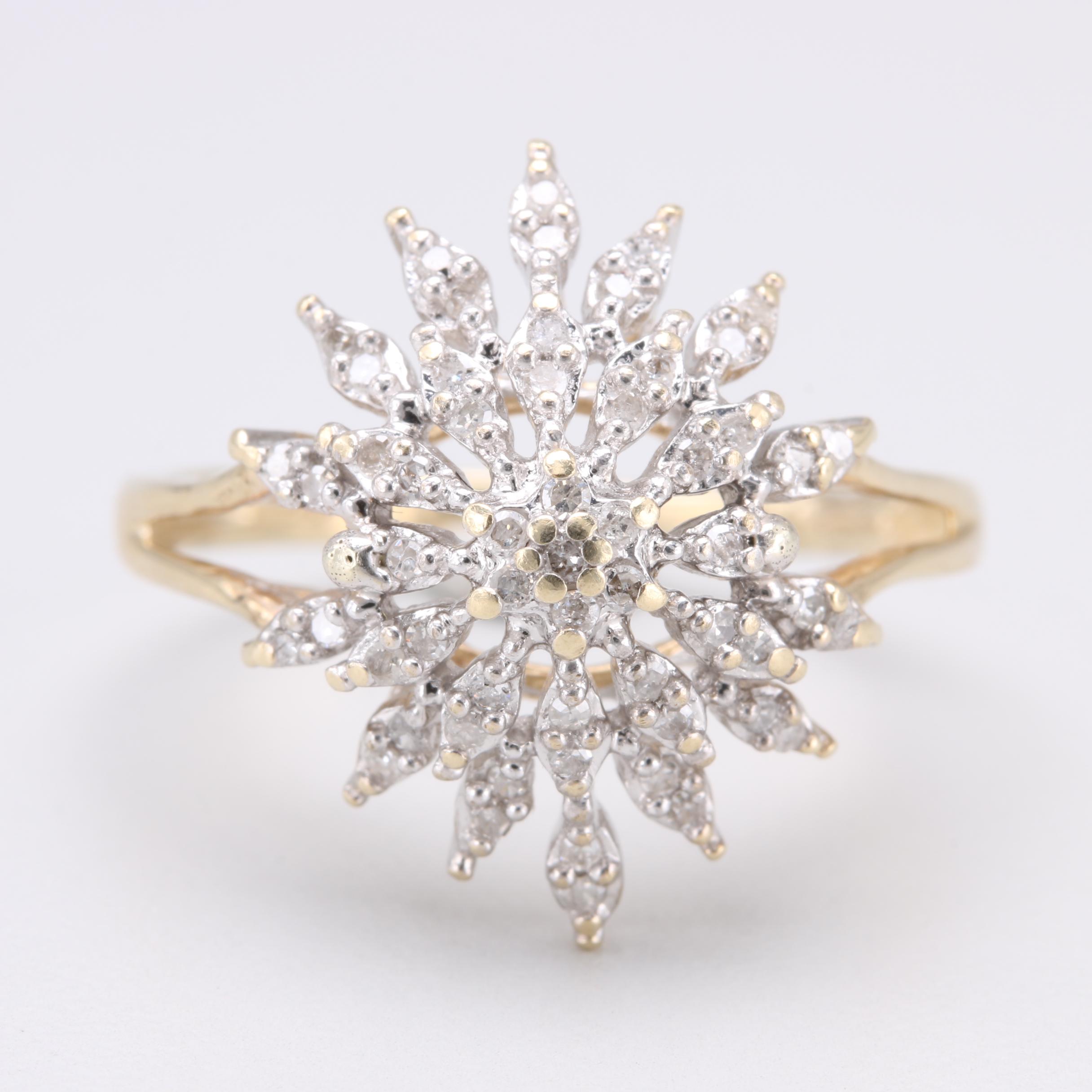 Vintage 10K Yellow Gold Diamond Ring