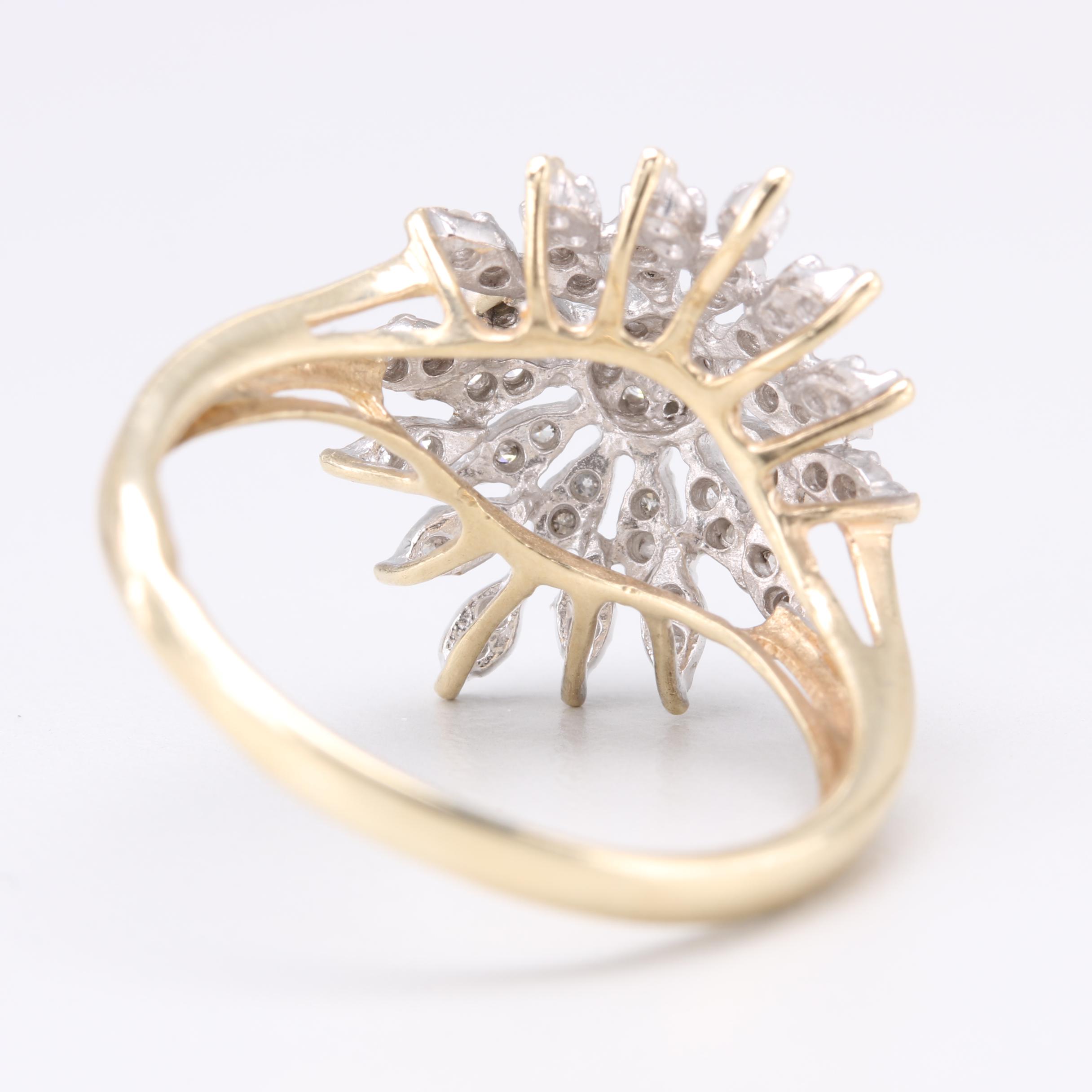 Vintage 10K Yellow Gold Diamond Ring