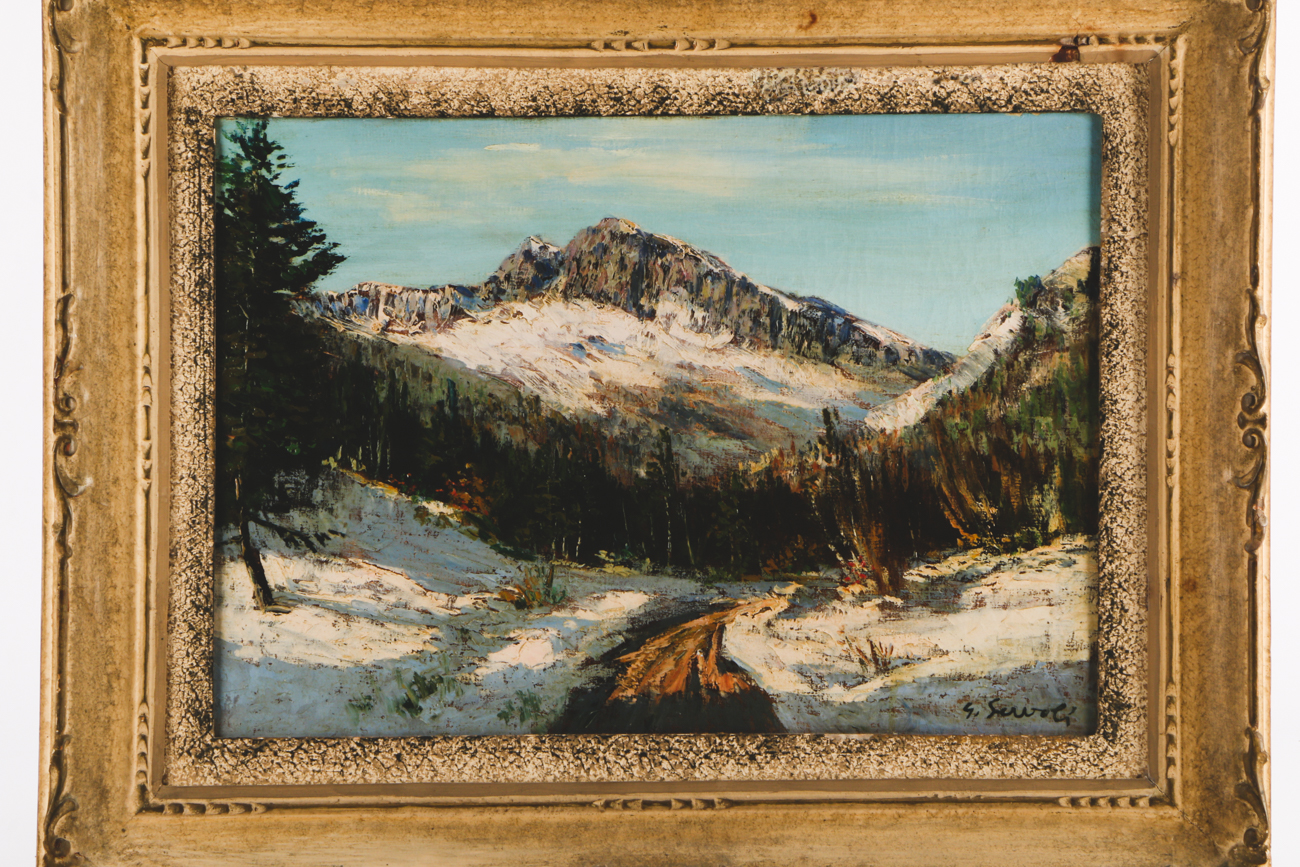 G. Servoli Oil Painting on Canvas of Mountain Landscape