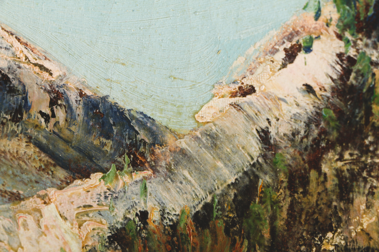 G. Servoli Oil Painting on Canvas of Mountain Landscape