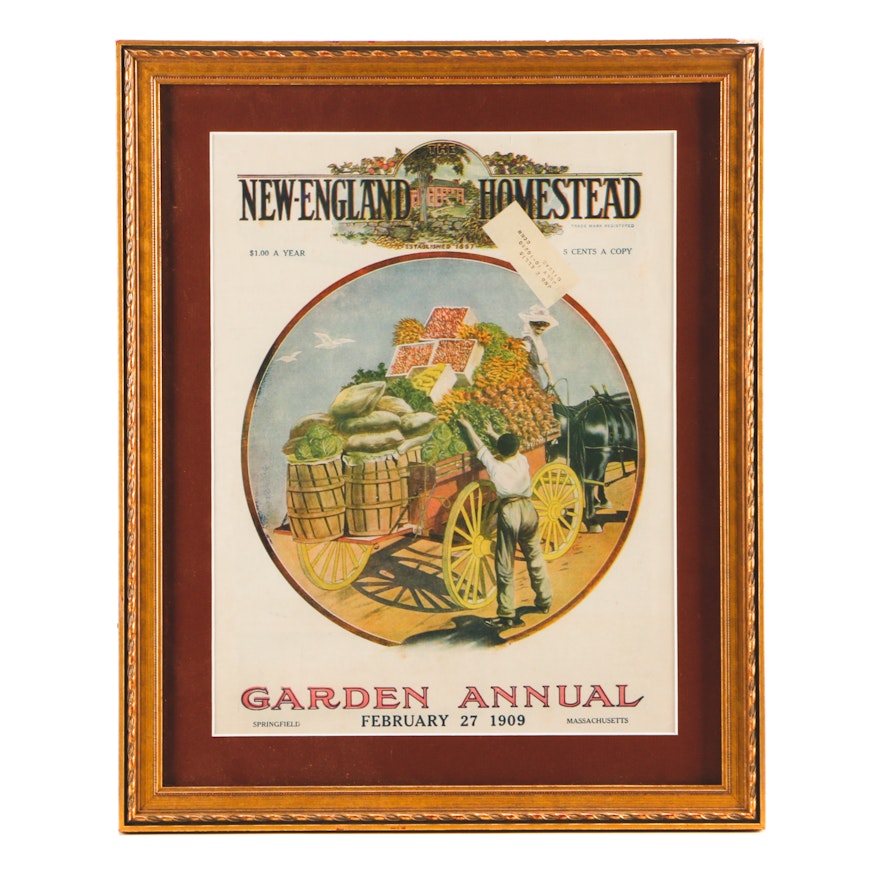 Antique 1909 Cover of The New England Homestead "Garden Annual"