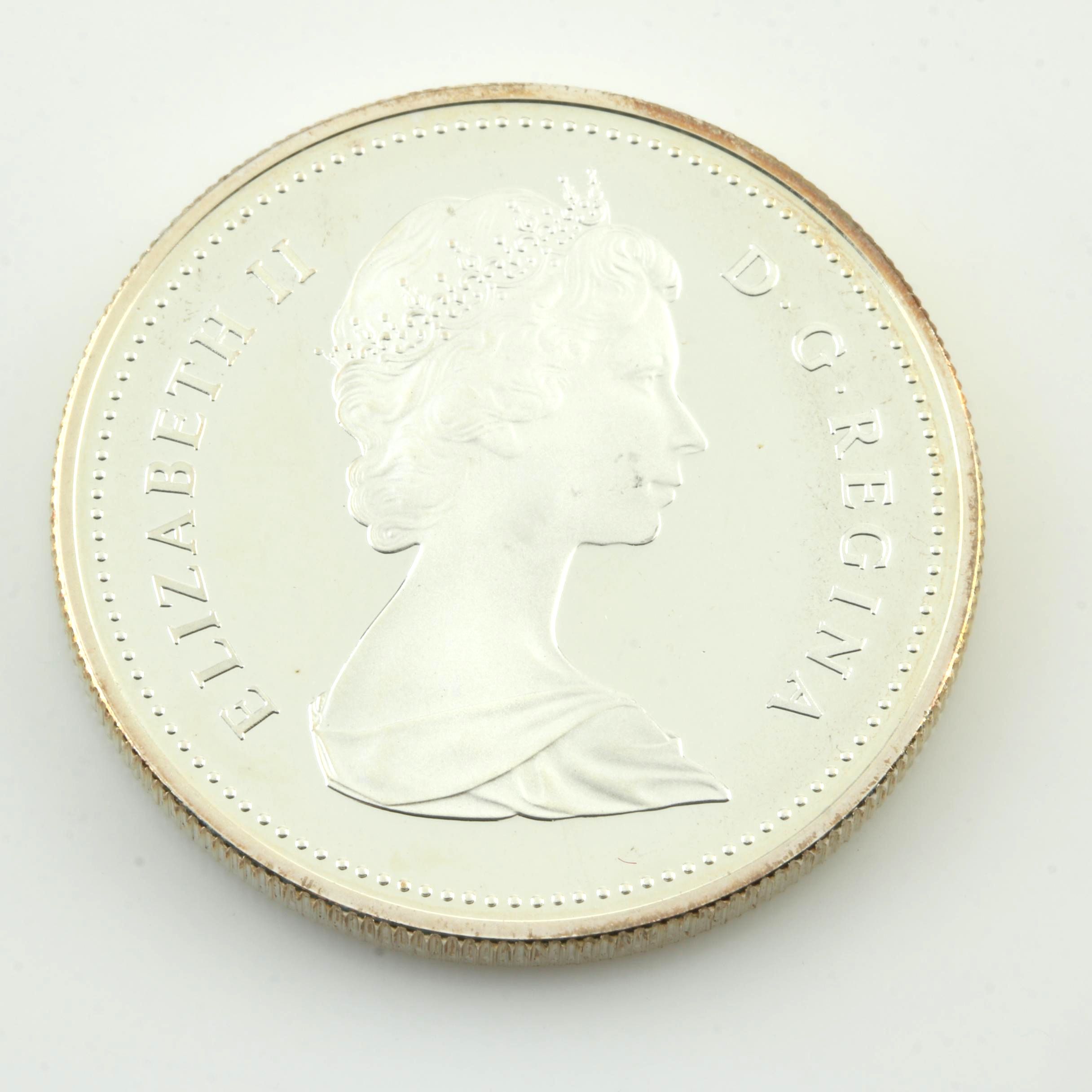 Commemorative Canadian Proof Silver Dollar and a Statue of Liberty Silver Medal