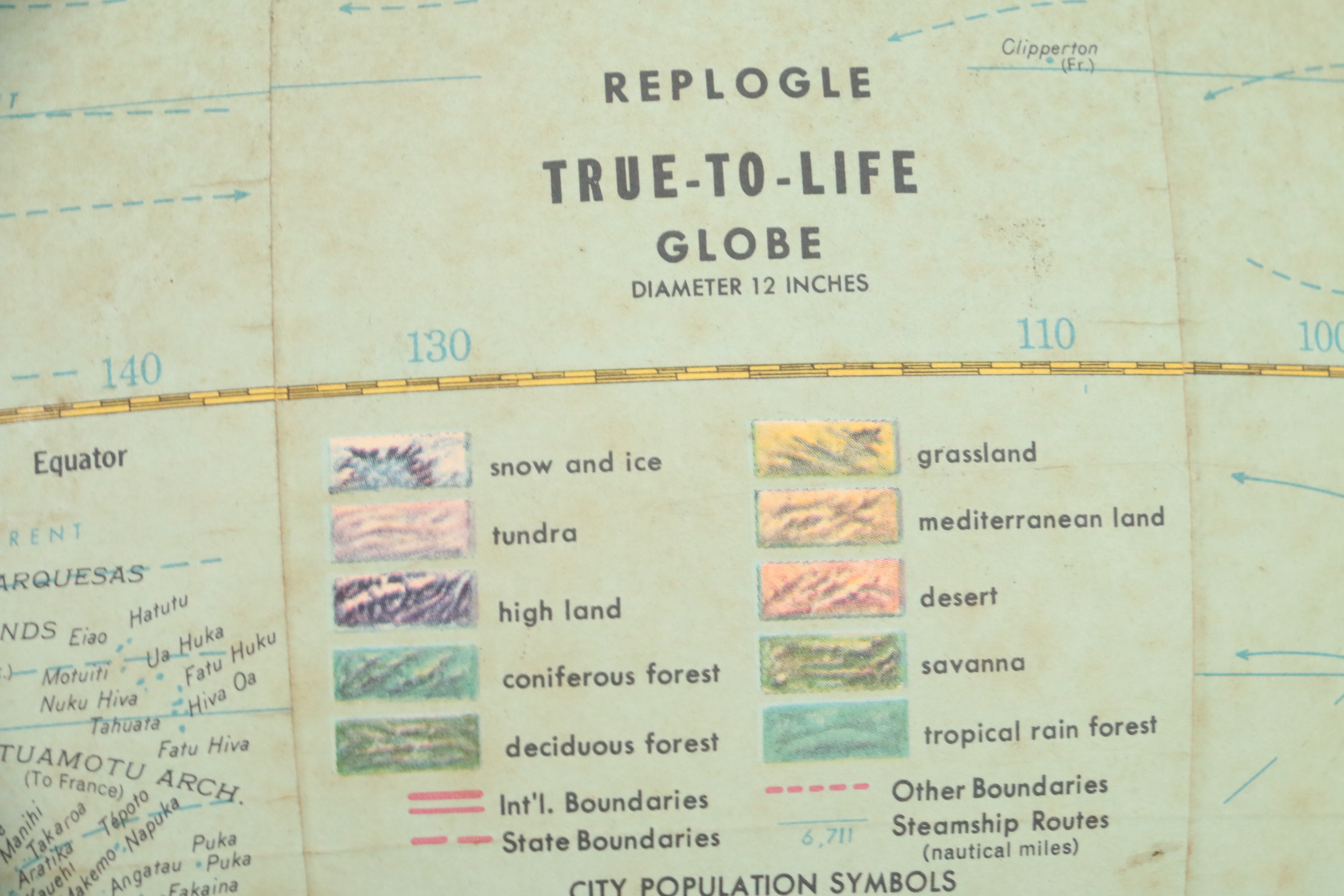 Mid Century Modern Replogle Adjustable Wall Mount Electric Globe