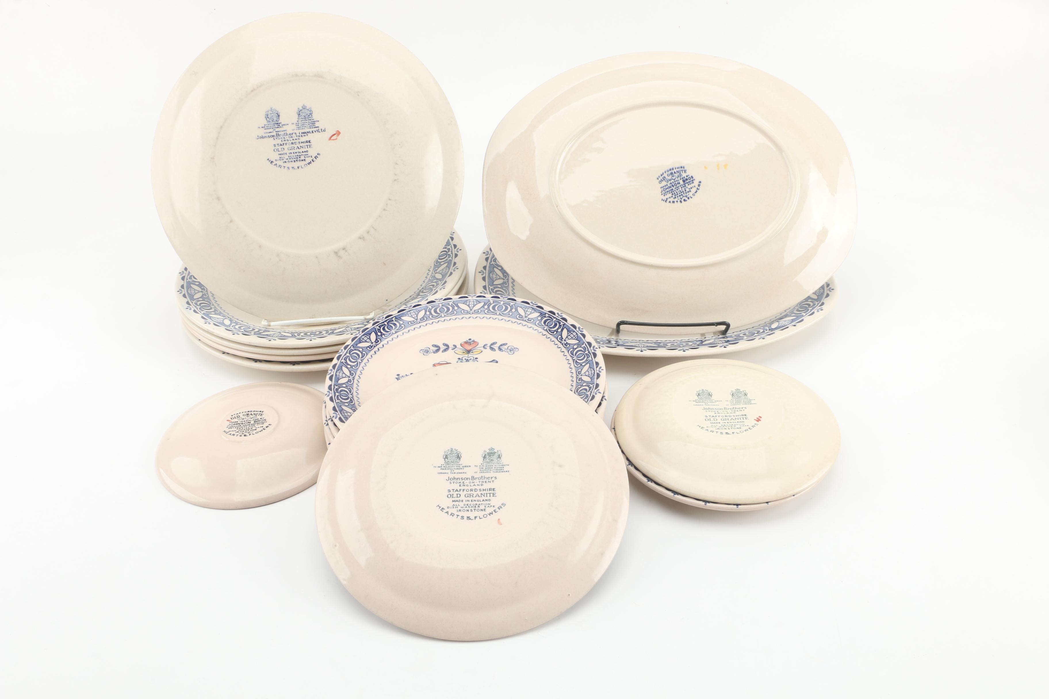 Vintage Johnson Brothers "Hearts & Flowers" Ironstone Dinnerware c. 1974-89