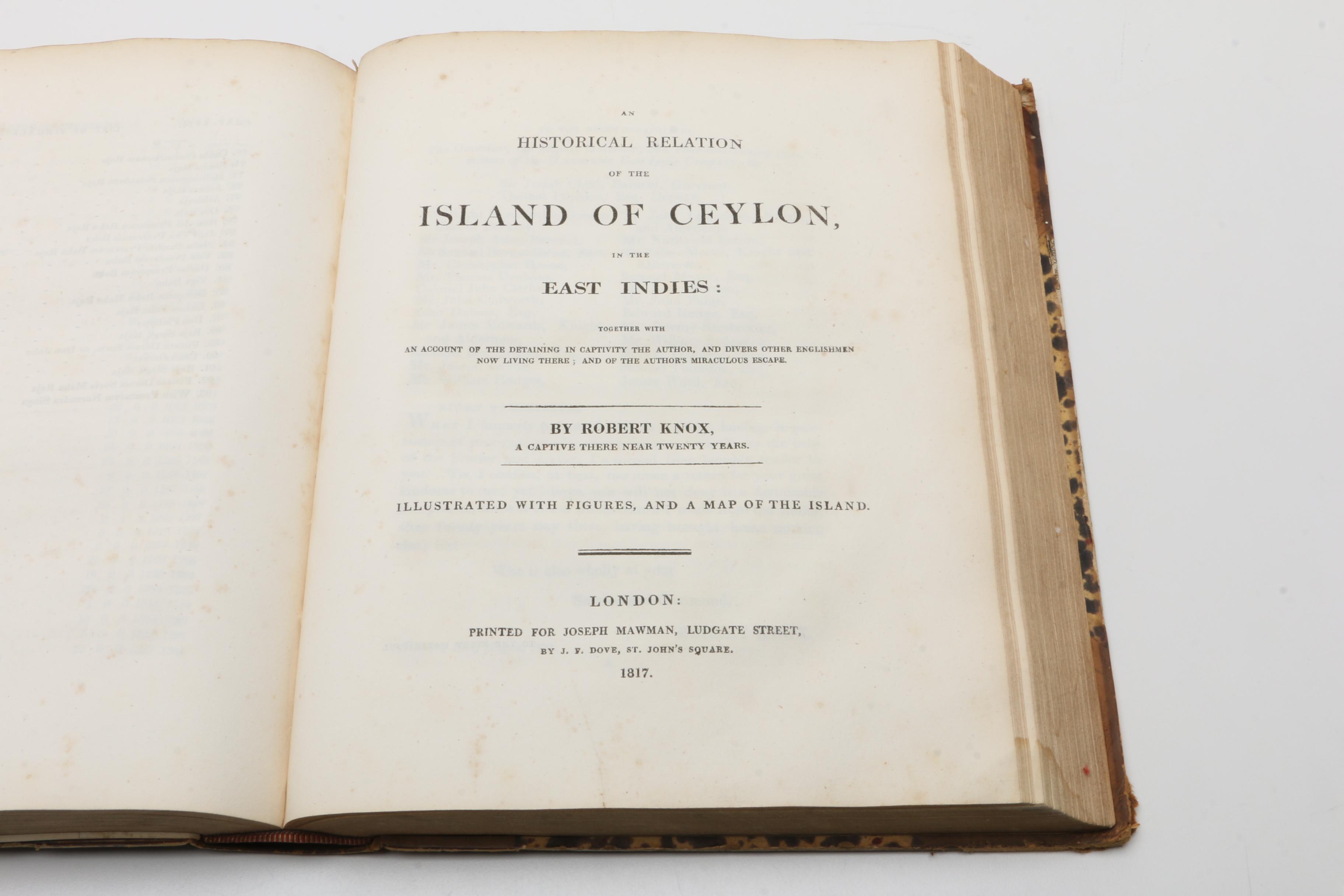 1817 "The History of Ceylon From the Earliest Period to [1815]"
