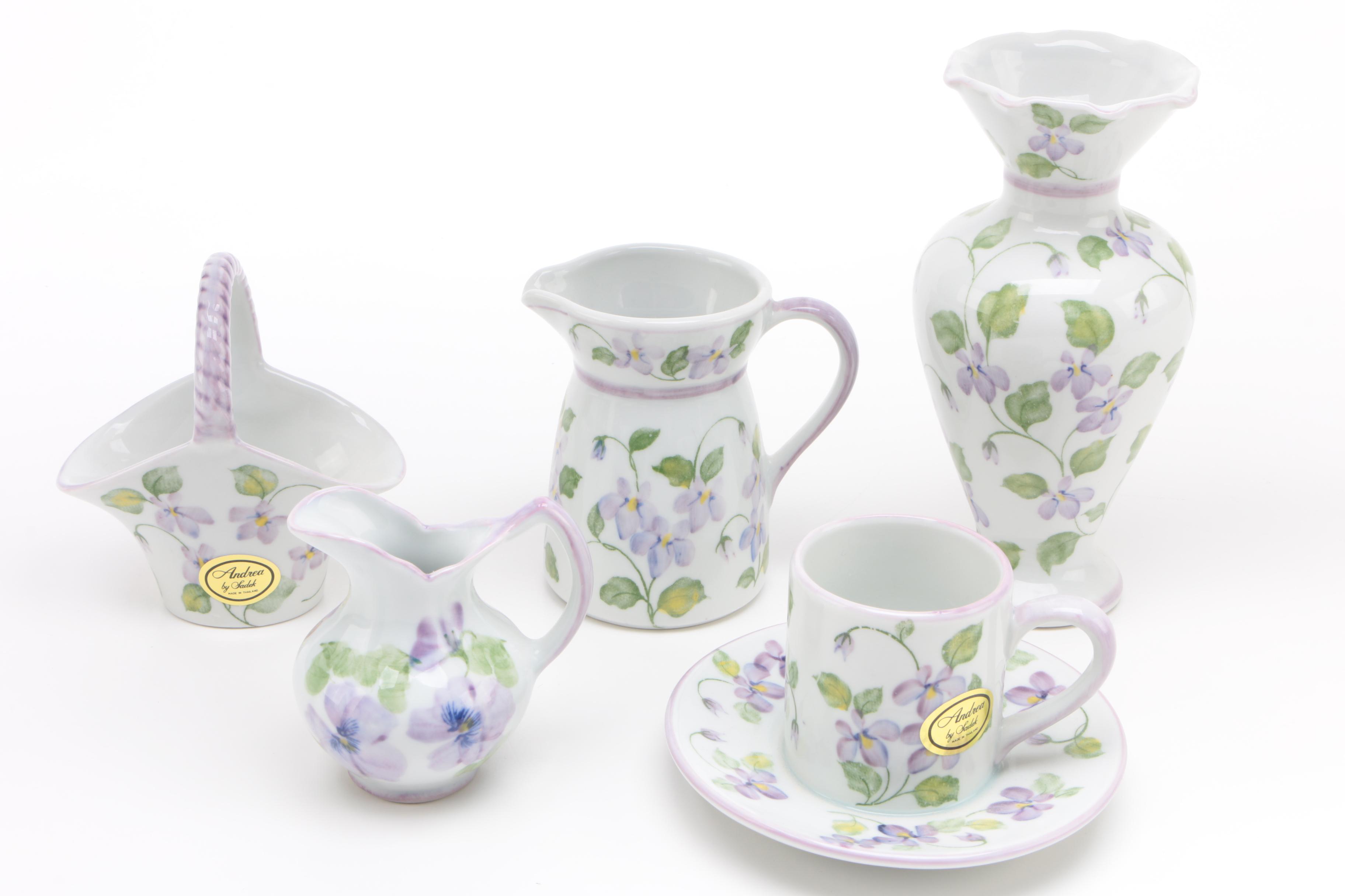 Miniature Porcelain Tea Sets Including Andrea By Sadek