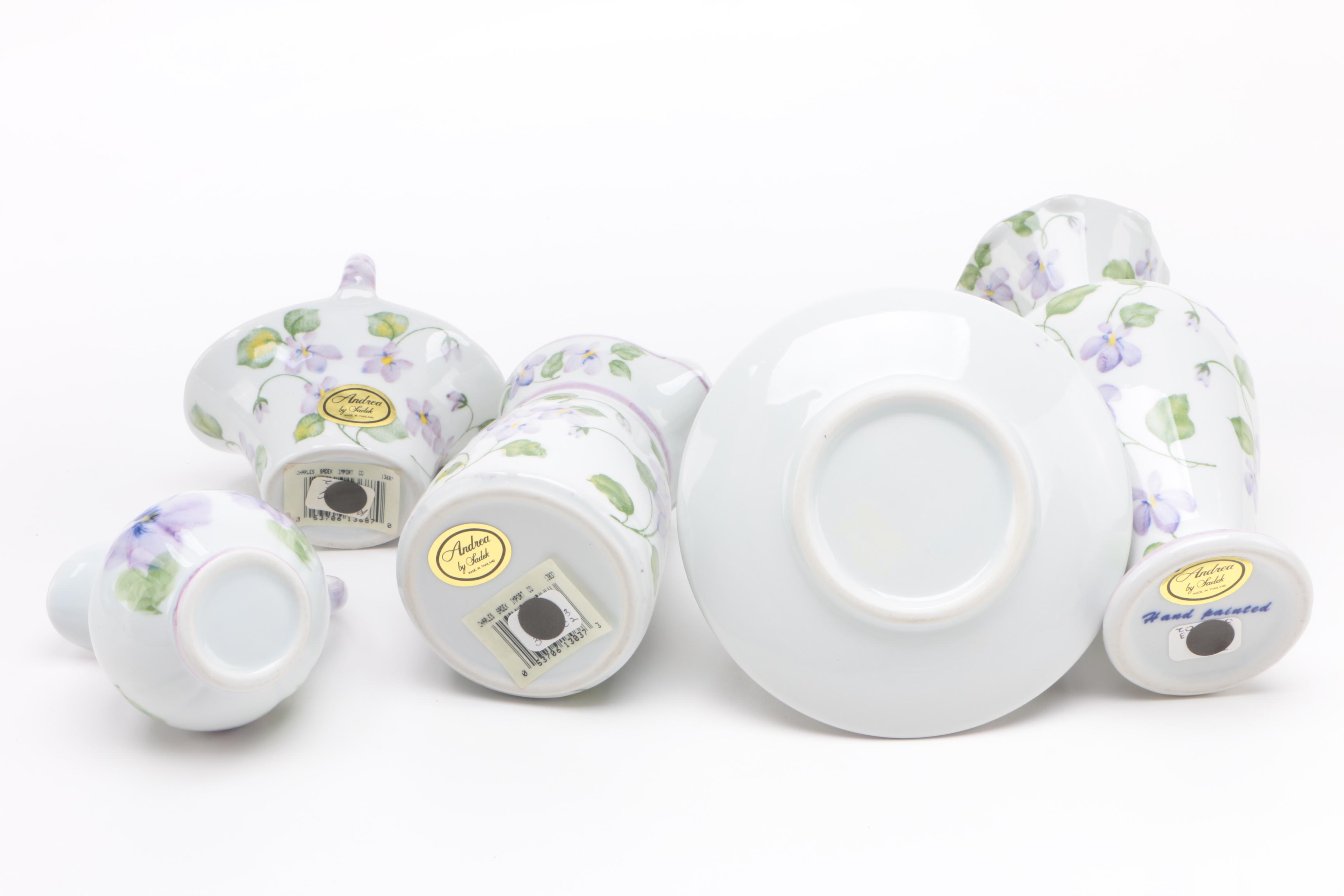 Miniature Porcelain Tea Sets Including Andrea By Sadek