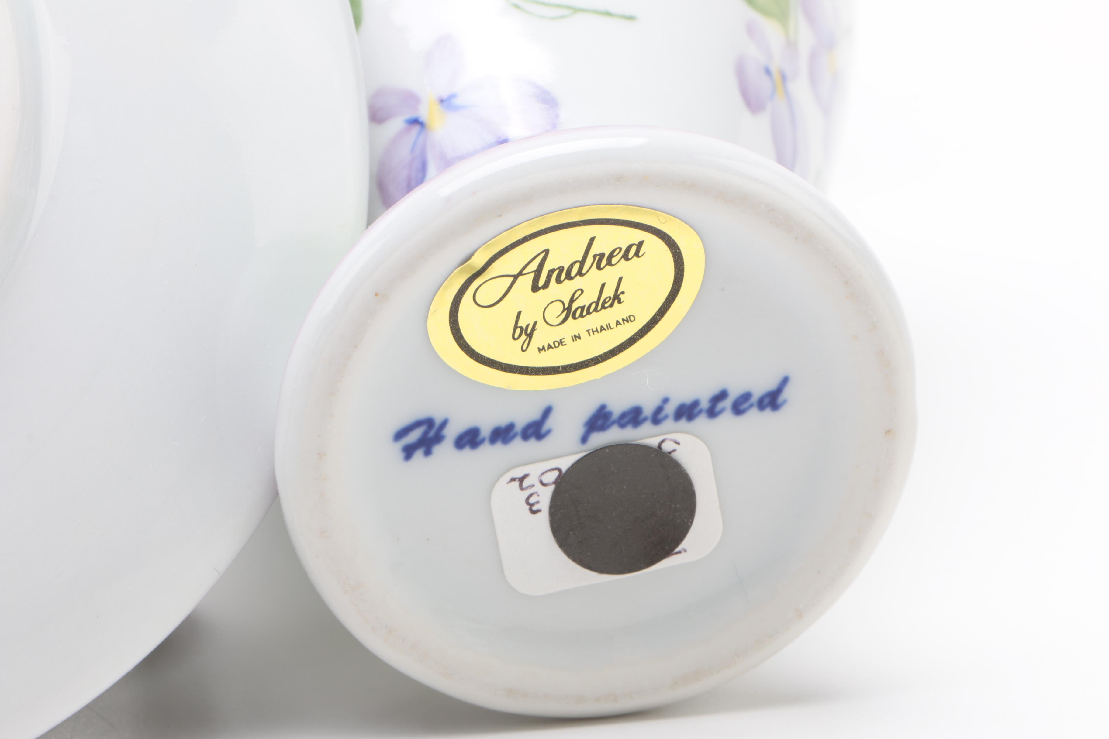 Miniature Porcelain Tea Sets Including Andrea By Sadek