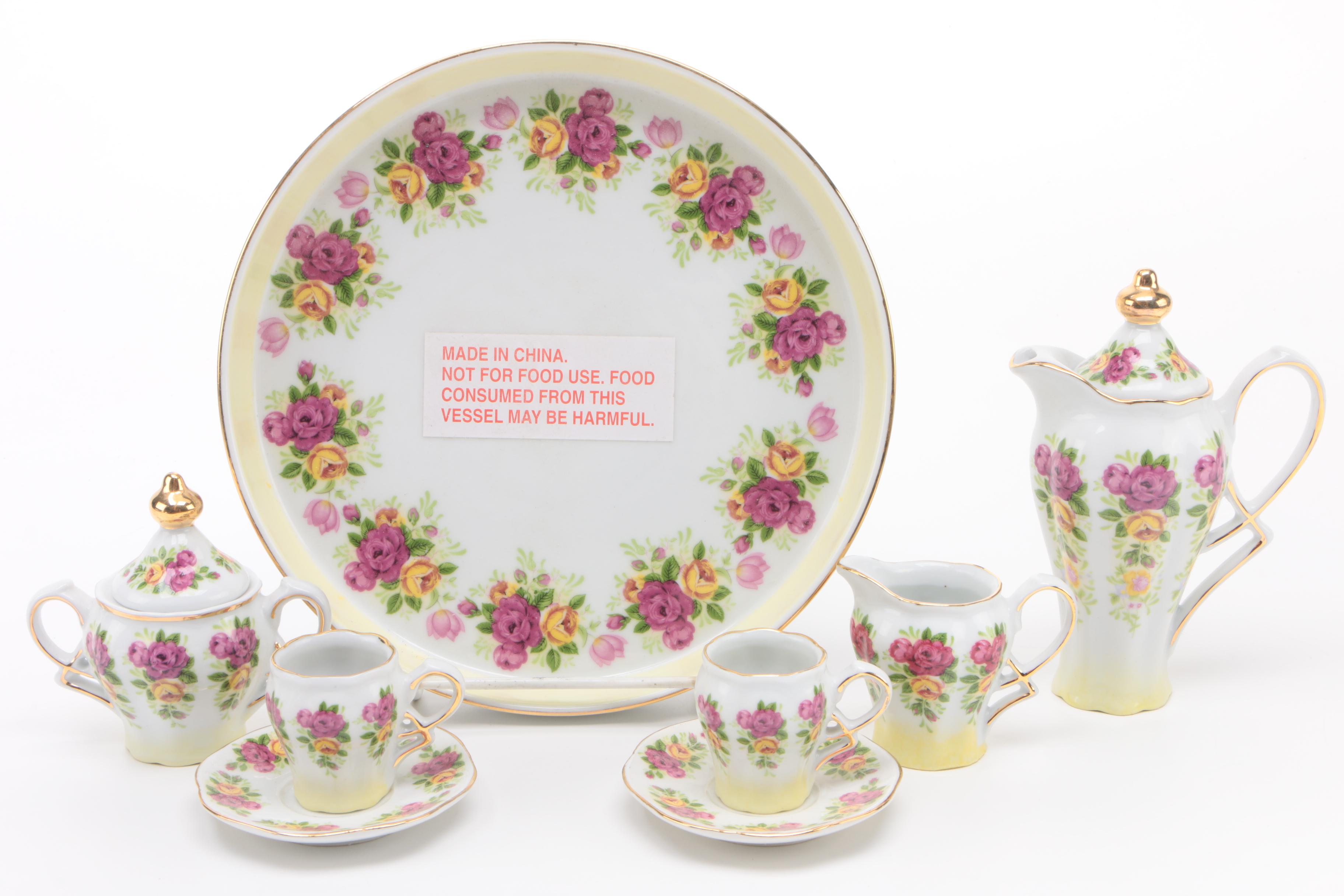 Miniature Porcelain Tea Sets Including Andrea By Sadek