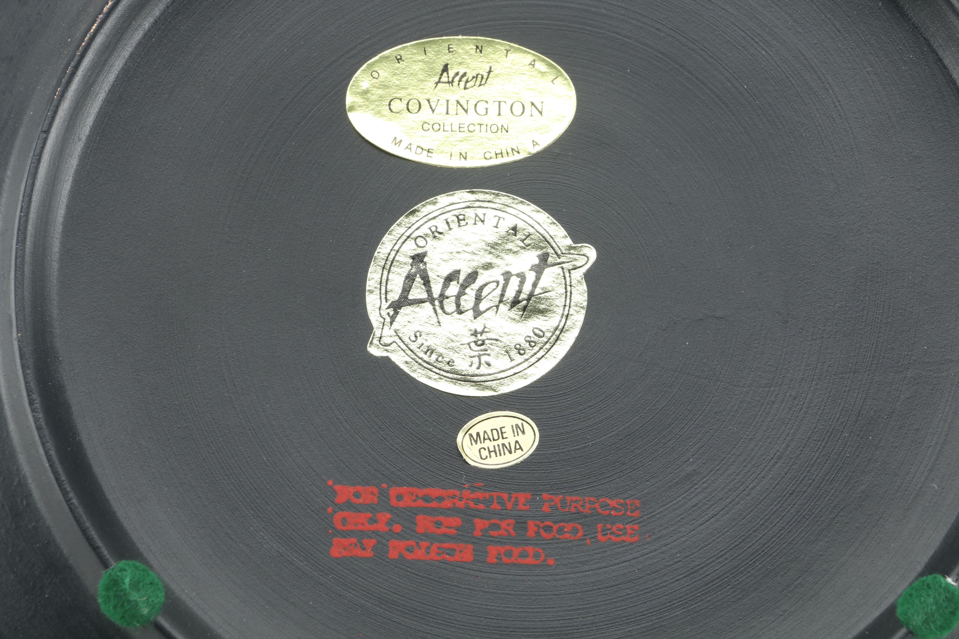 Chinese Decorative Ceramic Plates Featuring Floral and Bird Motifs