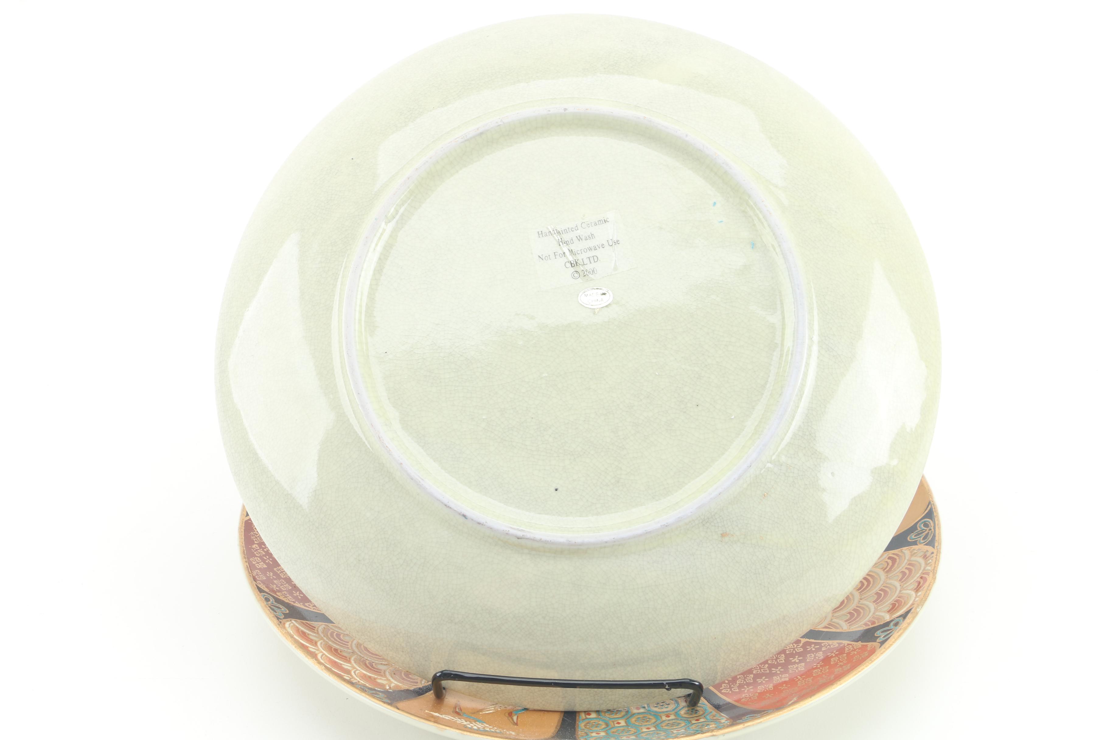 Chinese Decorative Ceramic Plates Featuring Floral and Bird Motifs