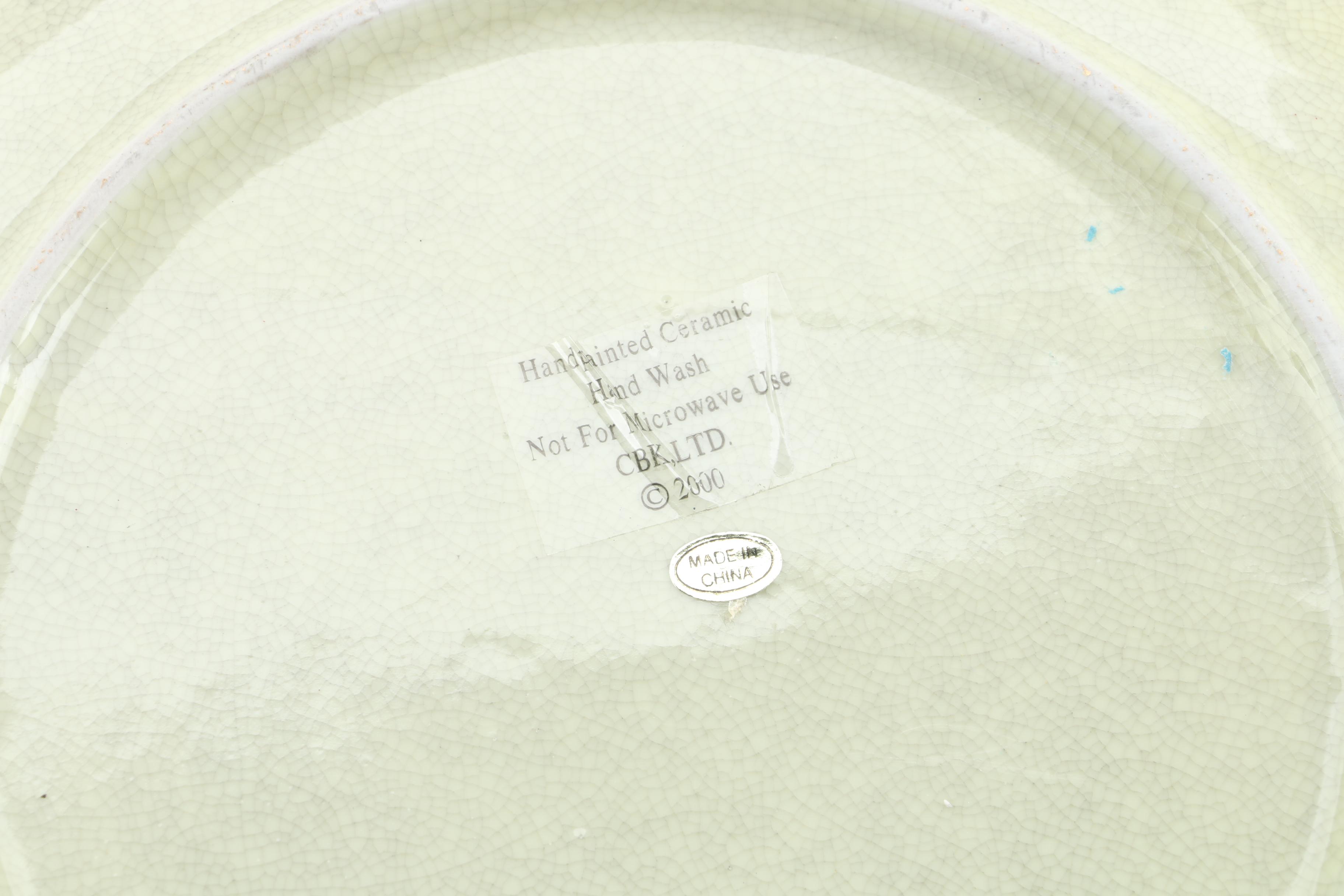 Chinese Decorative Ceramic Plates Featuring Floral and Bird Motifs