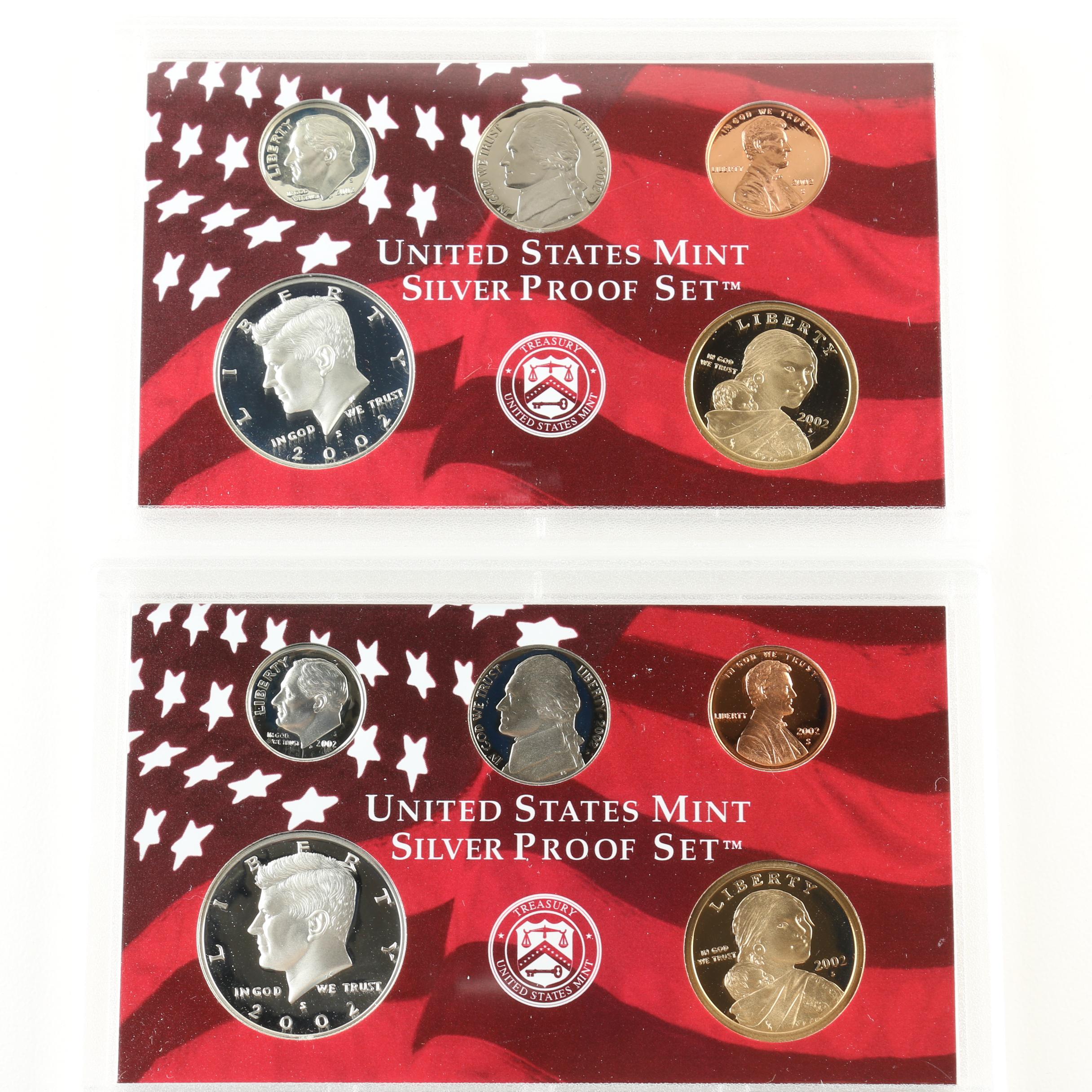 Partial 2002 and 2003 United States Mint Silver Proof Sets