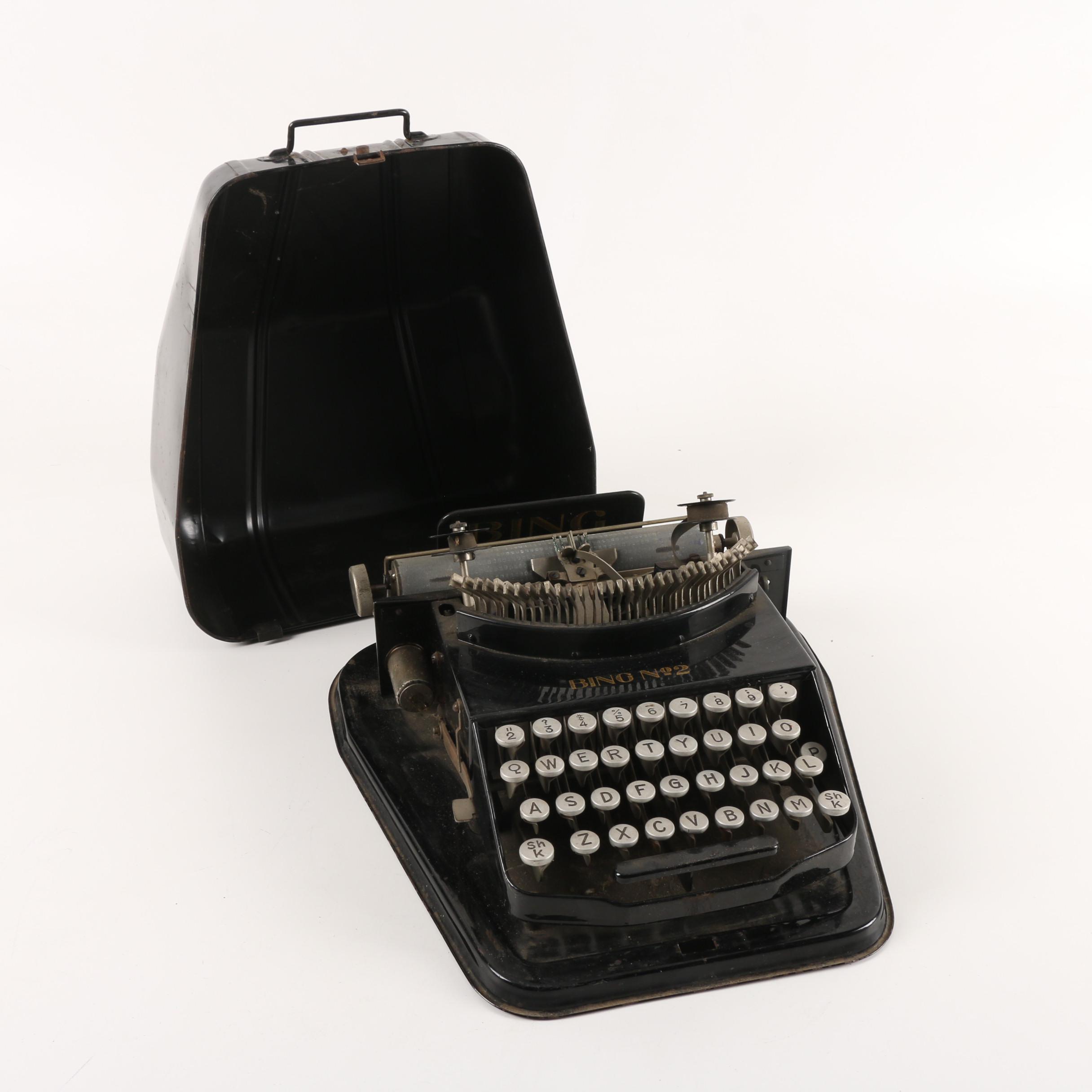 Late 1920s German Bing No. 2 Portable Typewriter