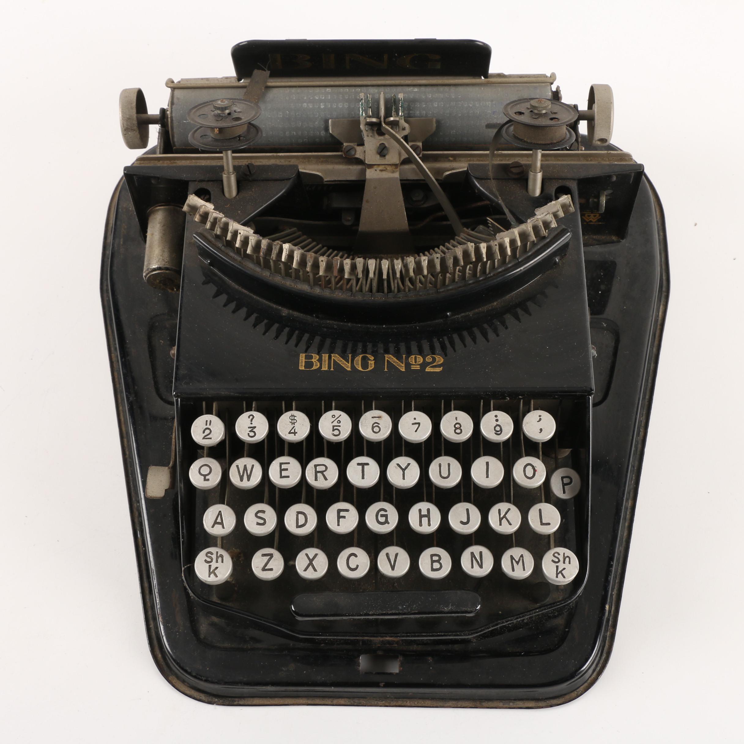 Late 1920s German Bing No. 2 Portable Typewriter