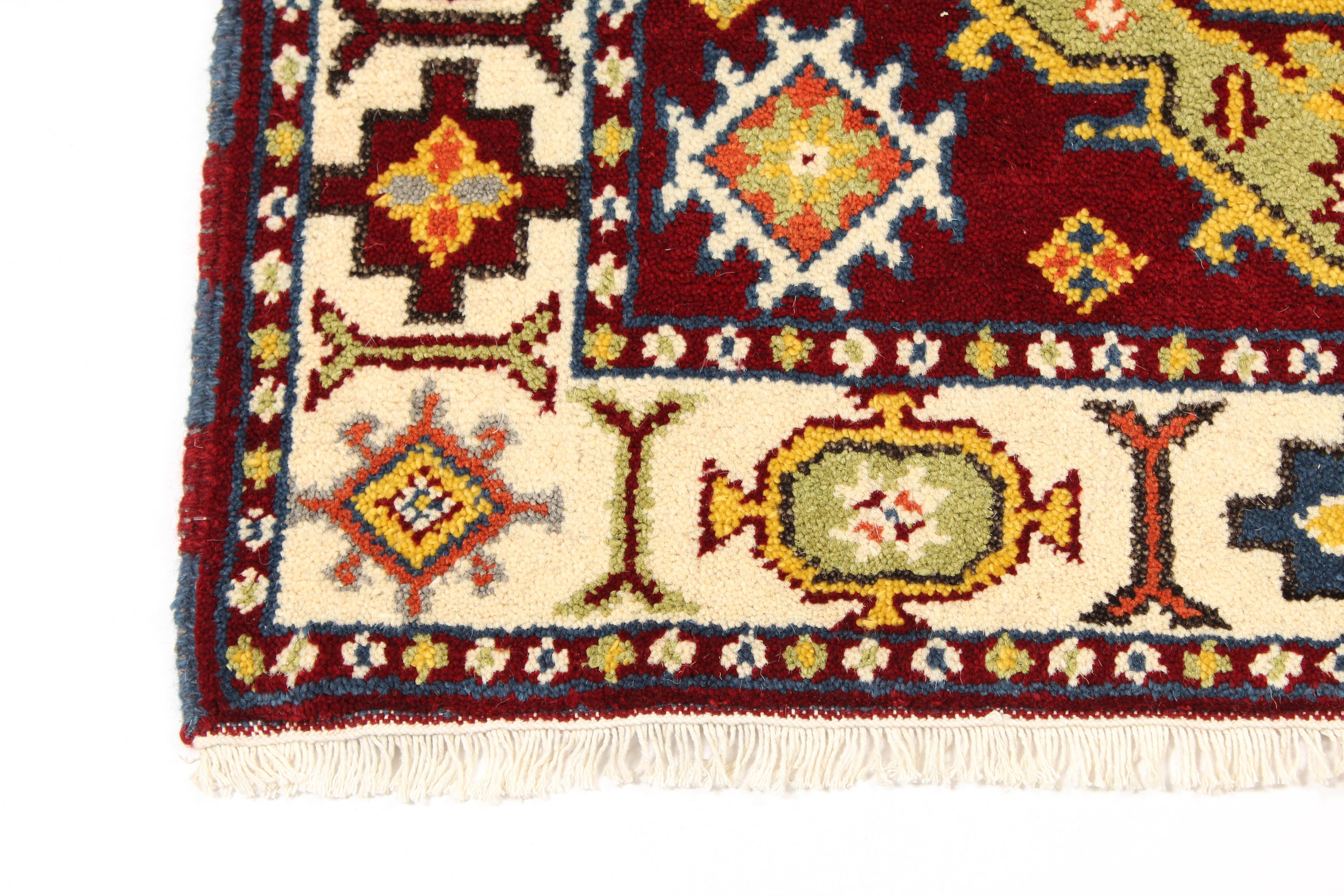 Hand-Knotted Indo-Caucasian Kazak Rug