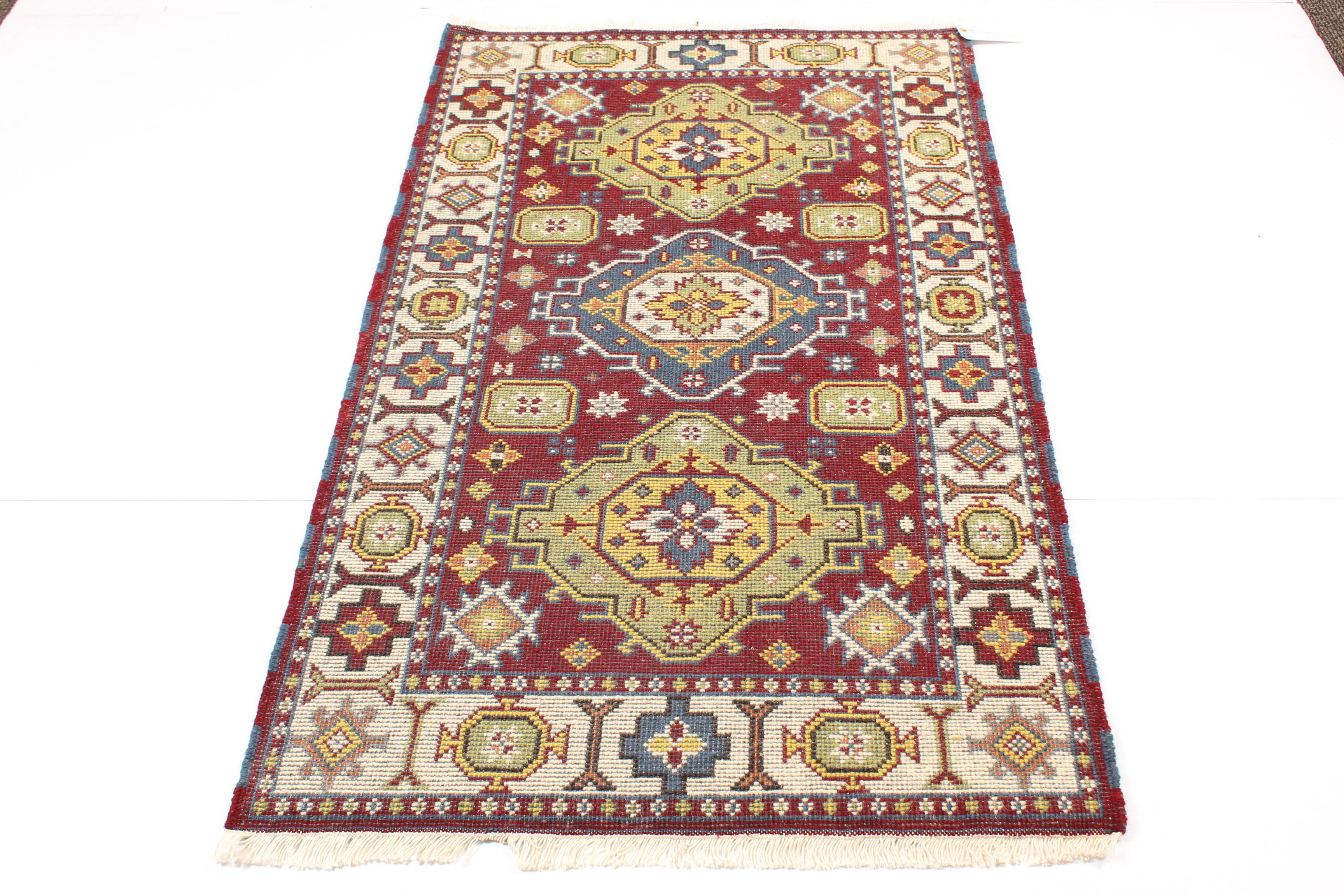 Hand-Knotted Indo-Caucasian Kazak Rug