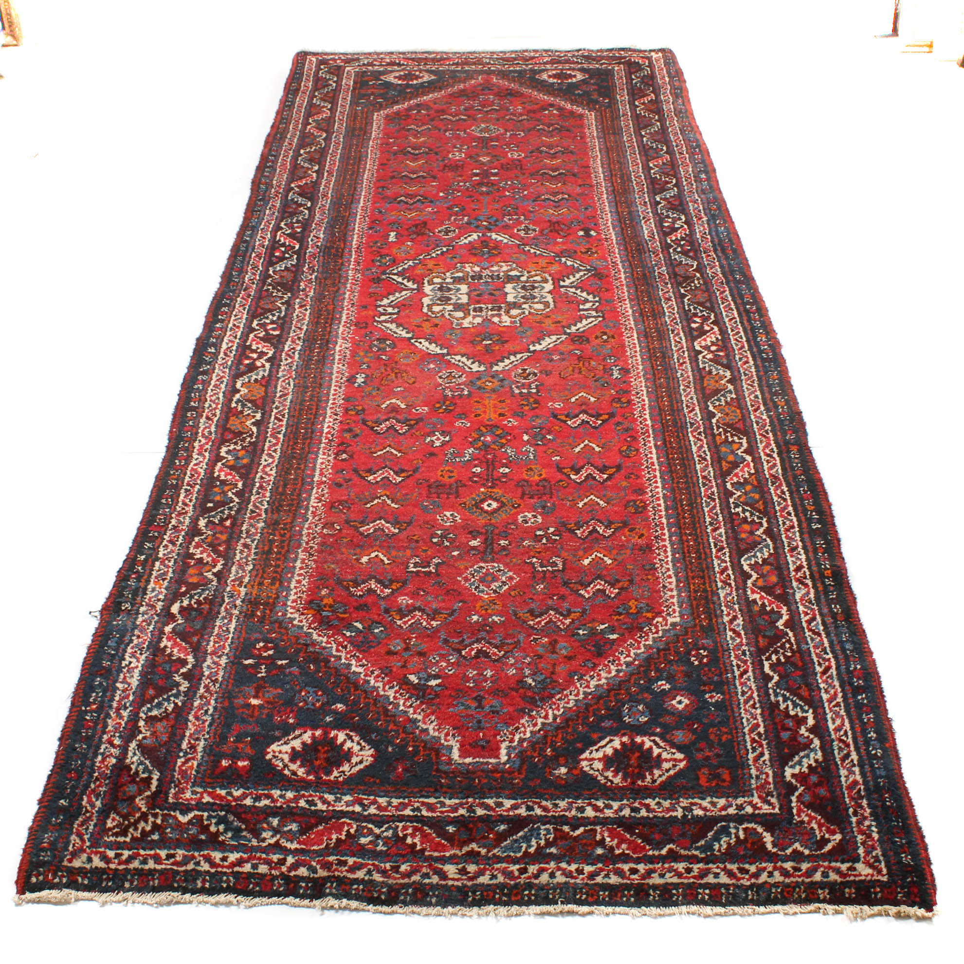 Semi-Antique Hand-Knotted Persian Shiraz Runner
