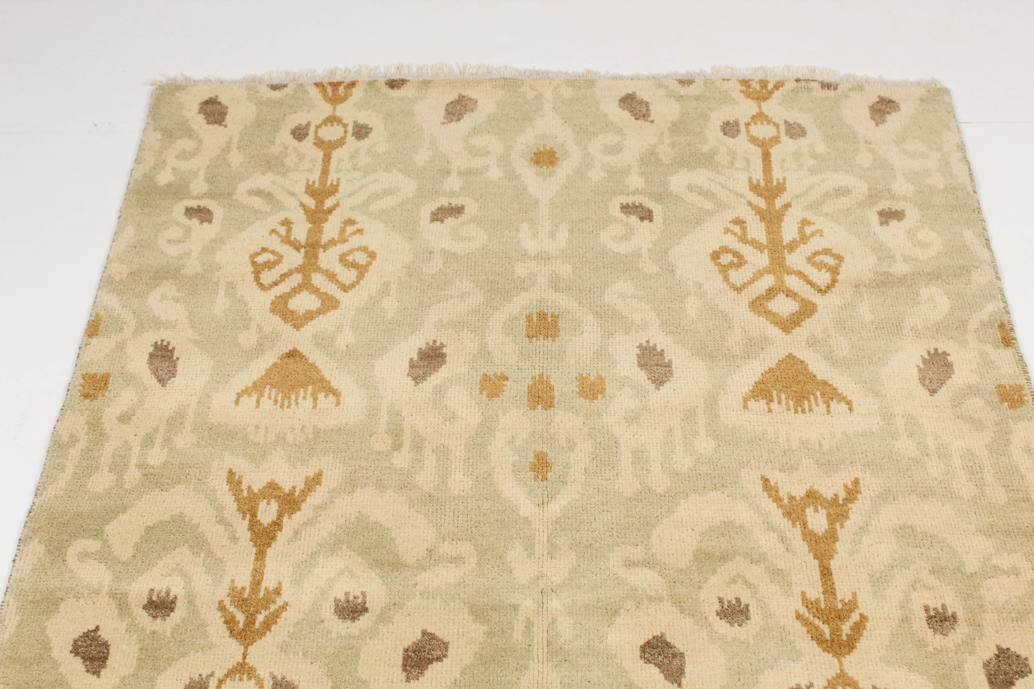 Hand-Knotted Indo-Turkish Oushak Rug