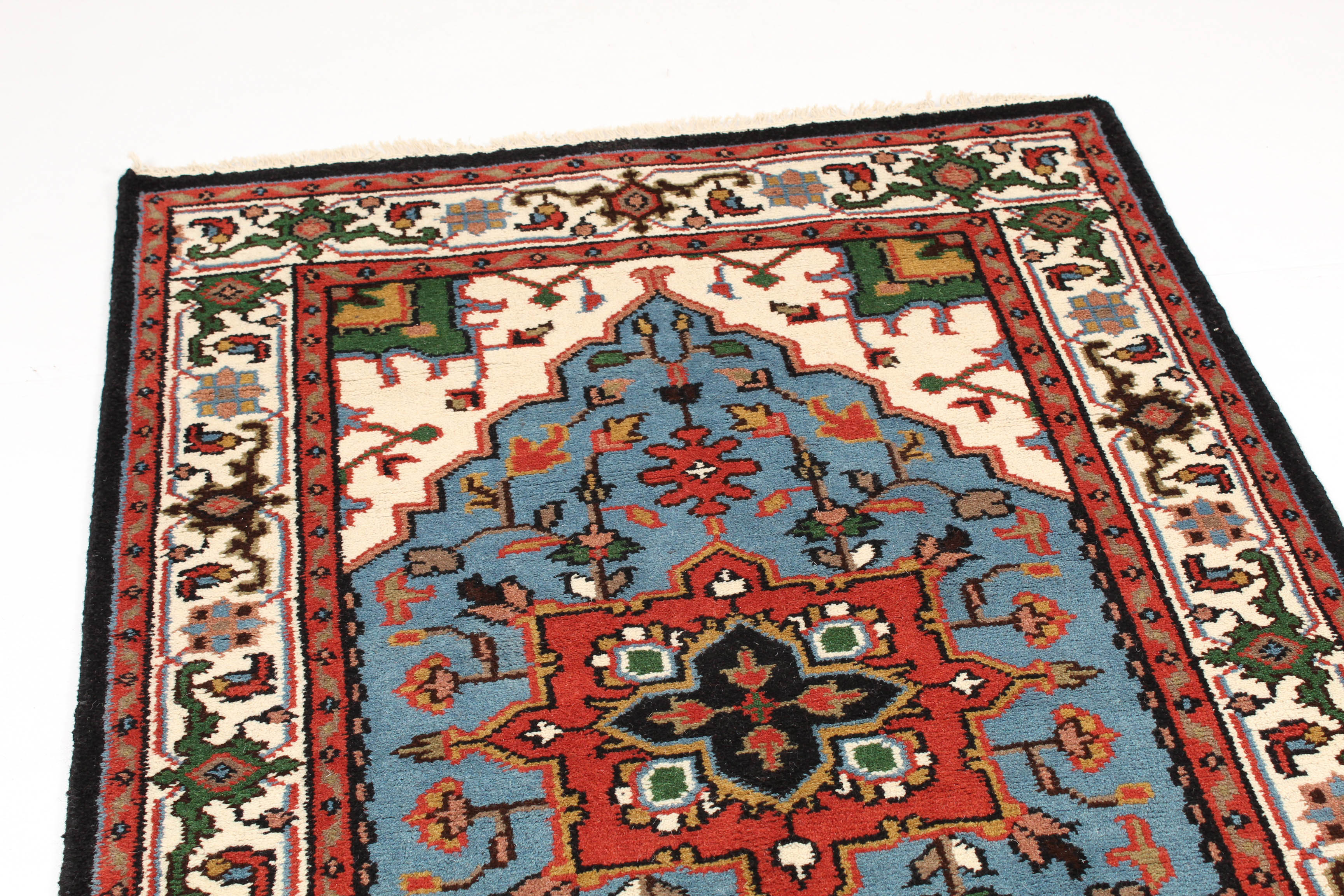 Indo-Persian Hand-Knotted Heriz Rug