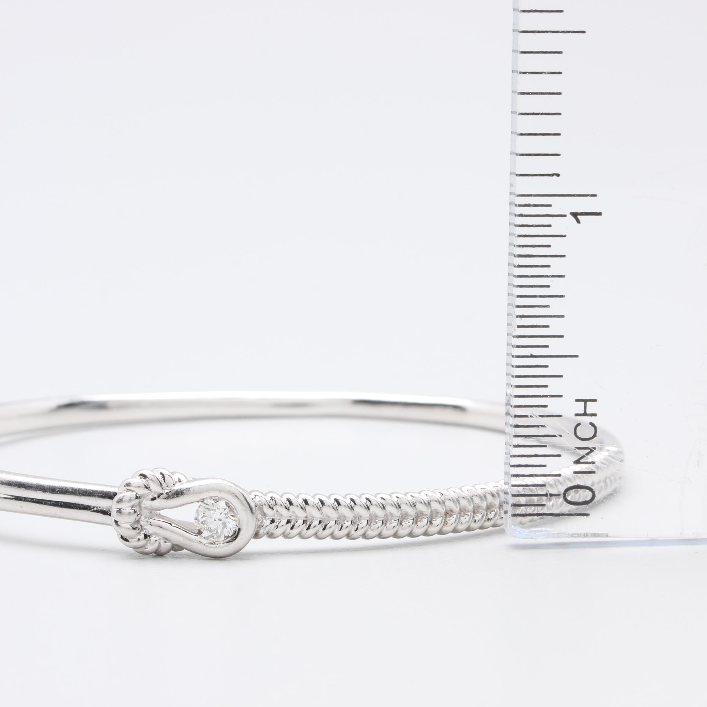 Sterling Silver Bangle Bracelet With Diamond Accent