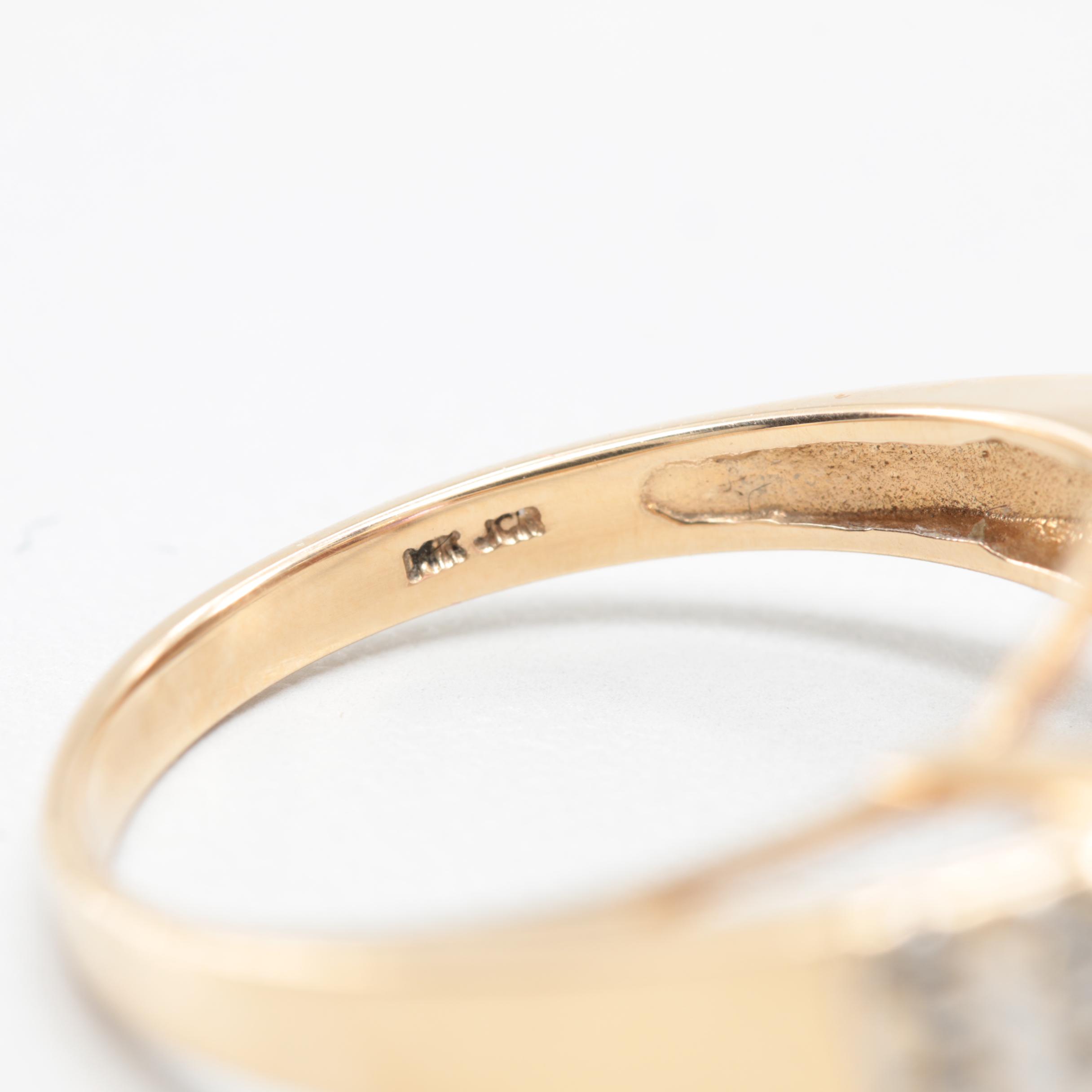 14K Yellow Gold Ametrine and Diamond Ring