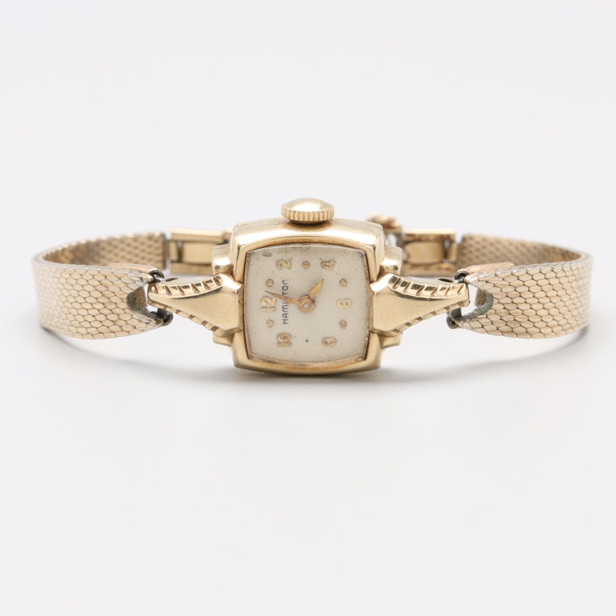 Hamilton Watch Company 10K Yellow Gold Analog Wristwatch