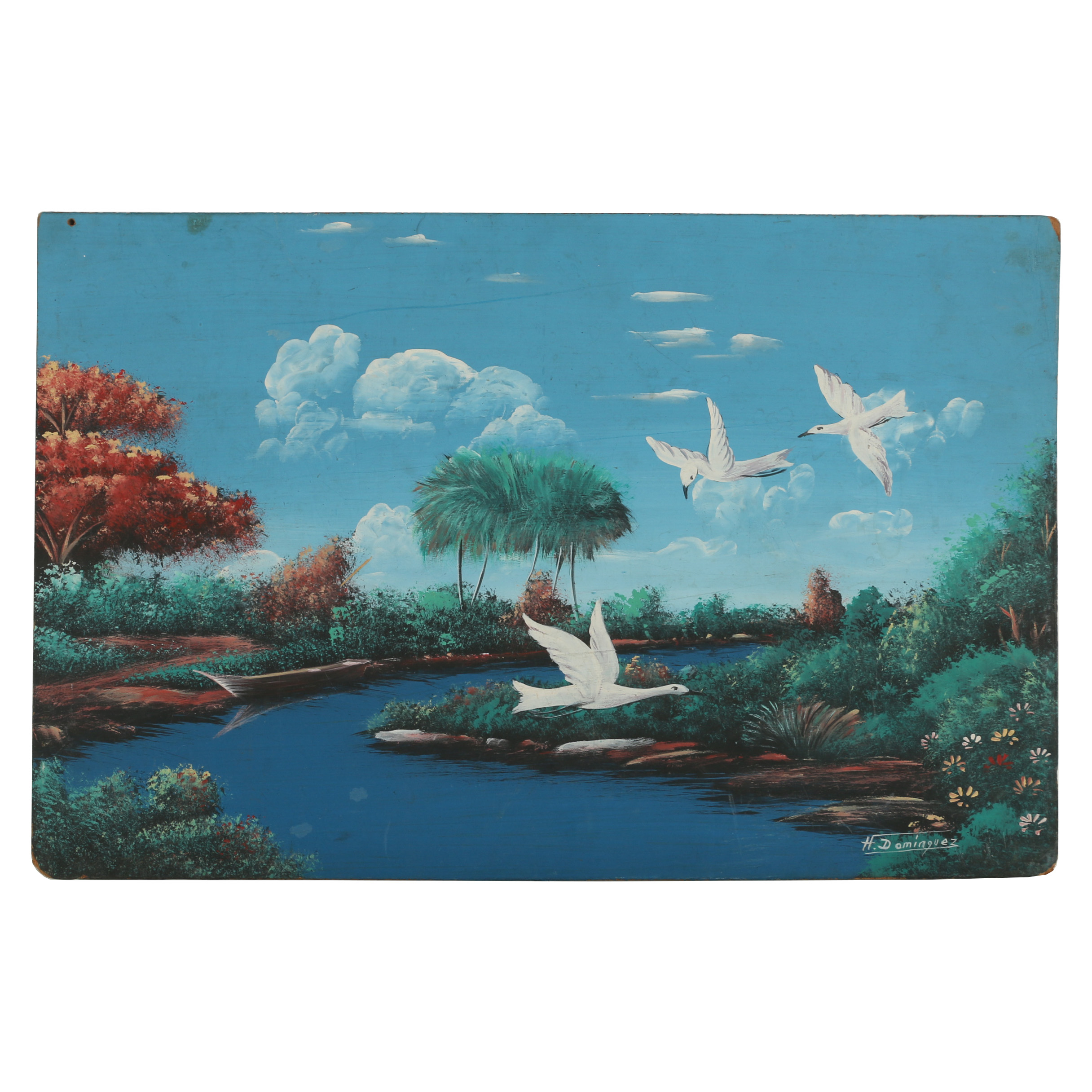 H. Dominguez Gouache Painting