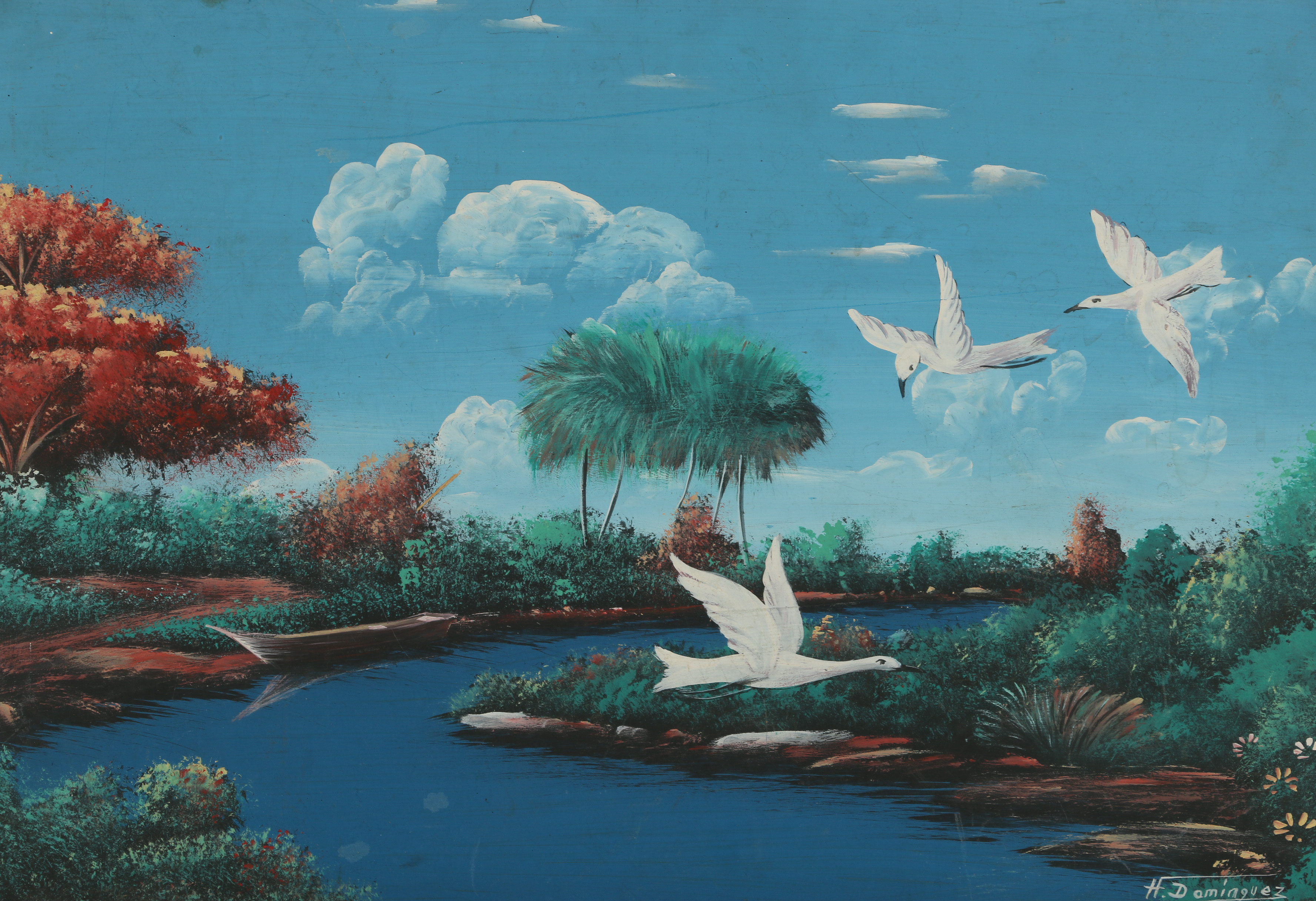 H. Dominguez Gouache Painting