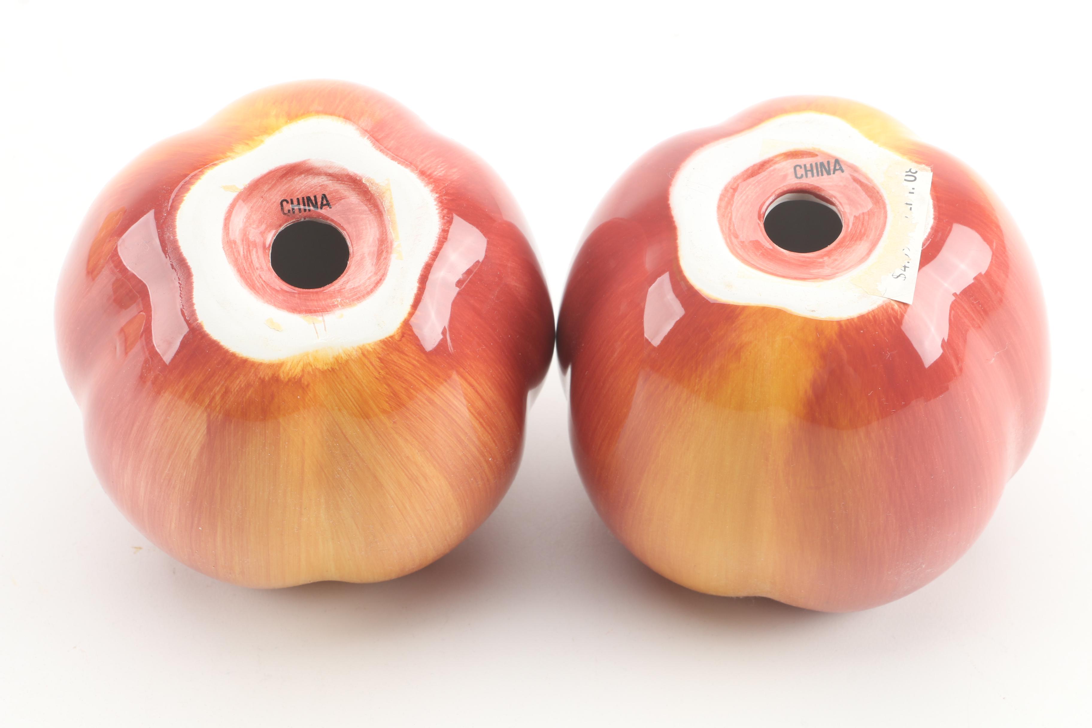 Decorative Glass Bowl with Ceramic Fruit
